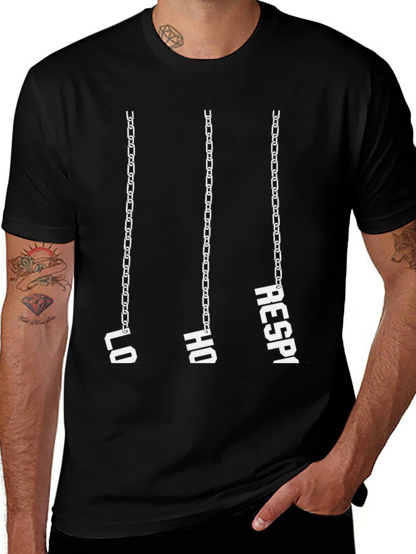 Lo Ho Respi Chain Graphic Tee - Black