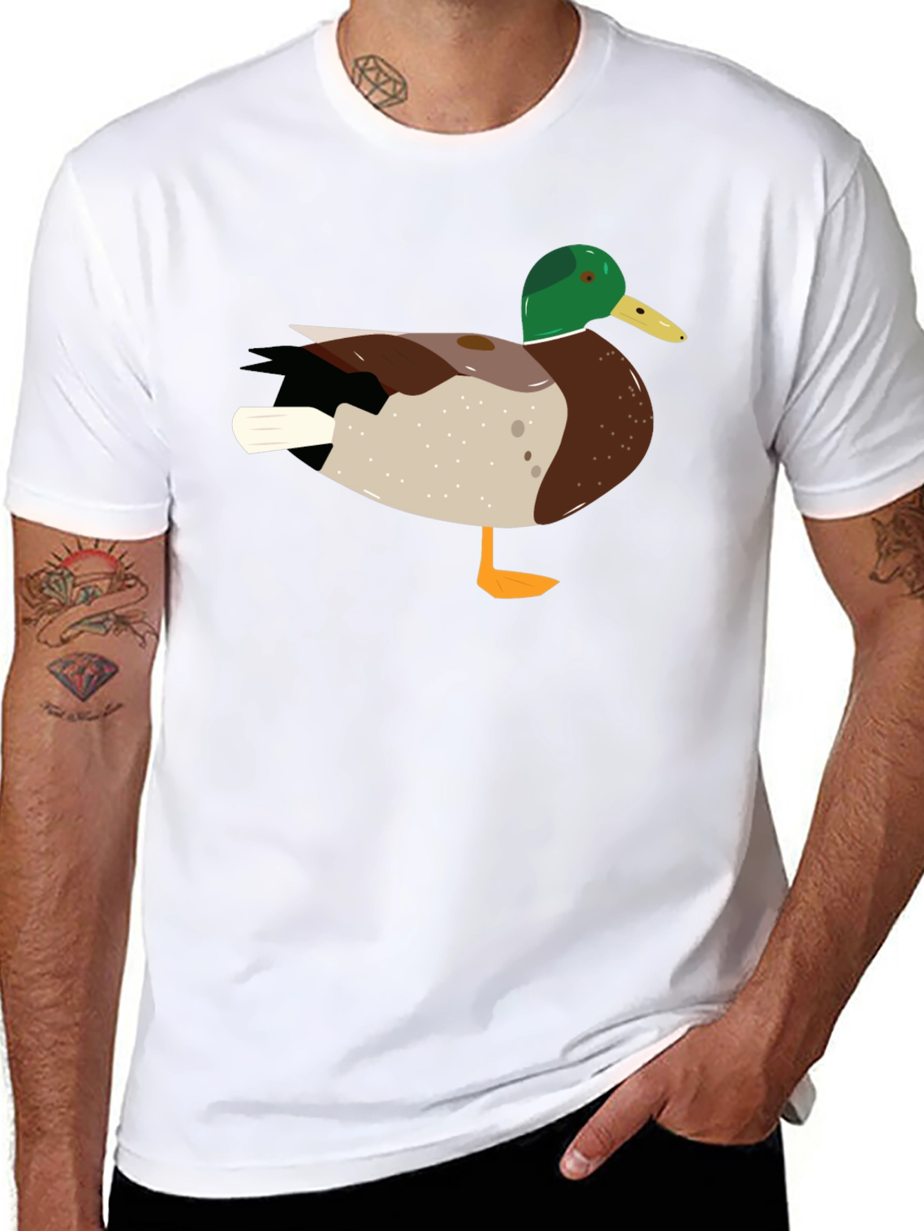 Duck Graphic T-Shirt - Mens Crew Neck Tee