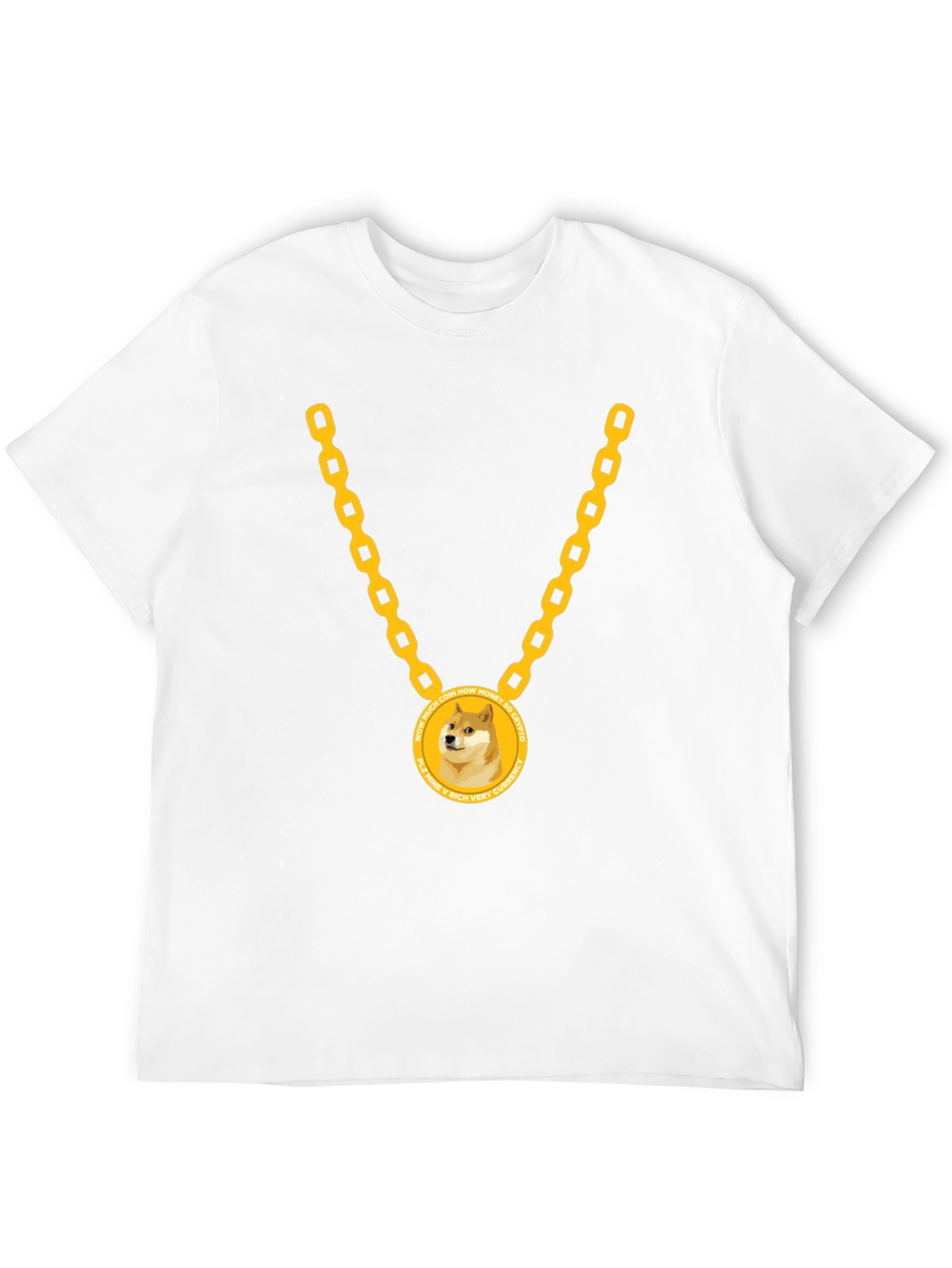 Doge Coin Gold Chain Black T-Shirt