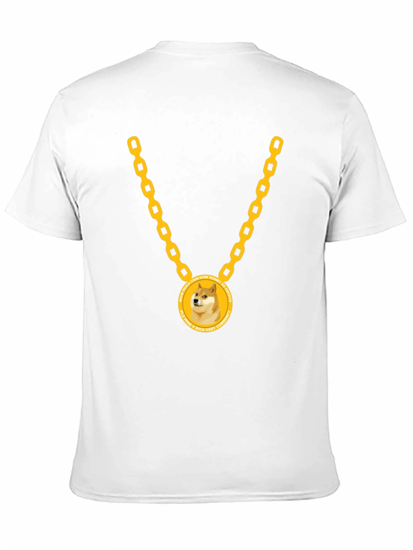 Doge Coin Gold Chain Black T-Shirt