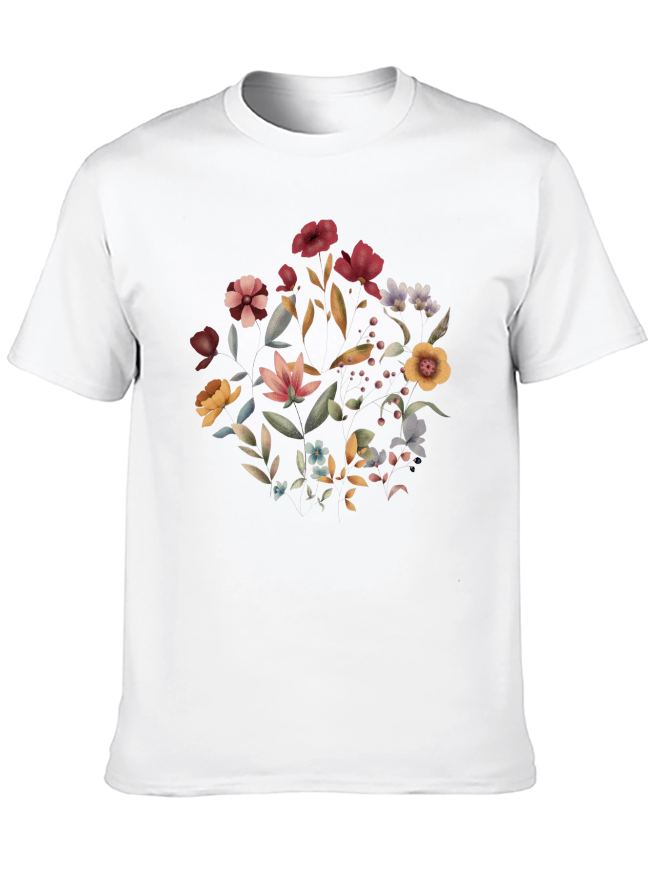 Floral Print Black T-Shirt for Men
