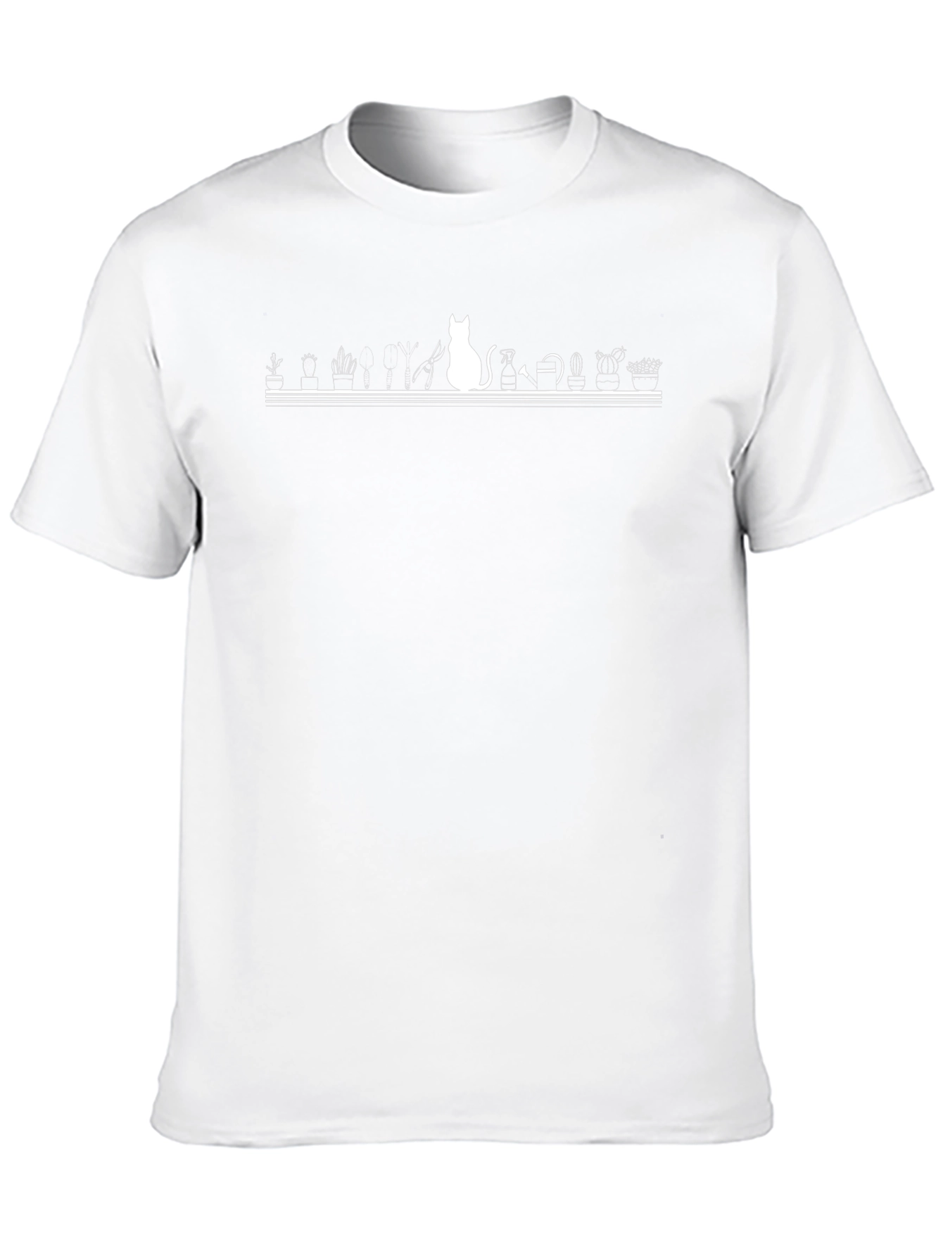 Modern Cat Landscape Graphic Tee - Black
