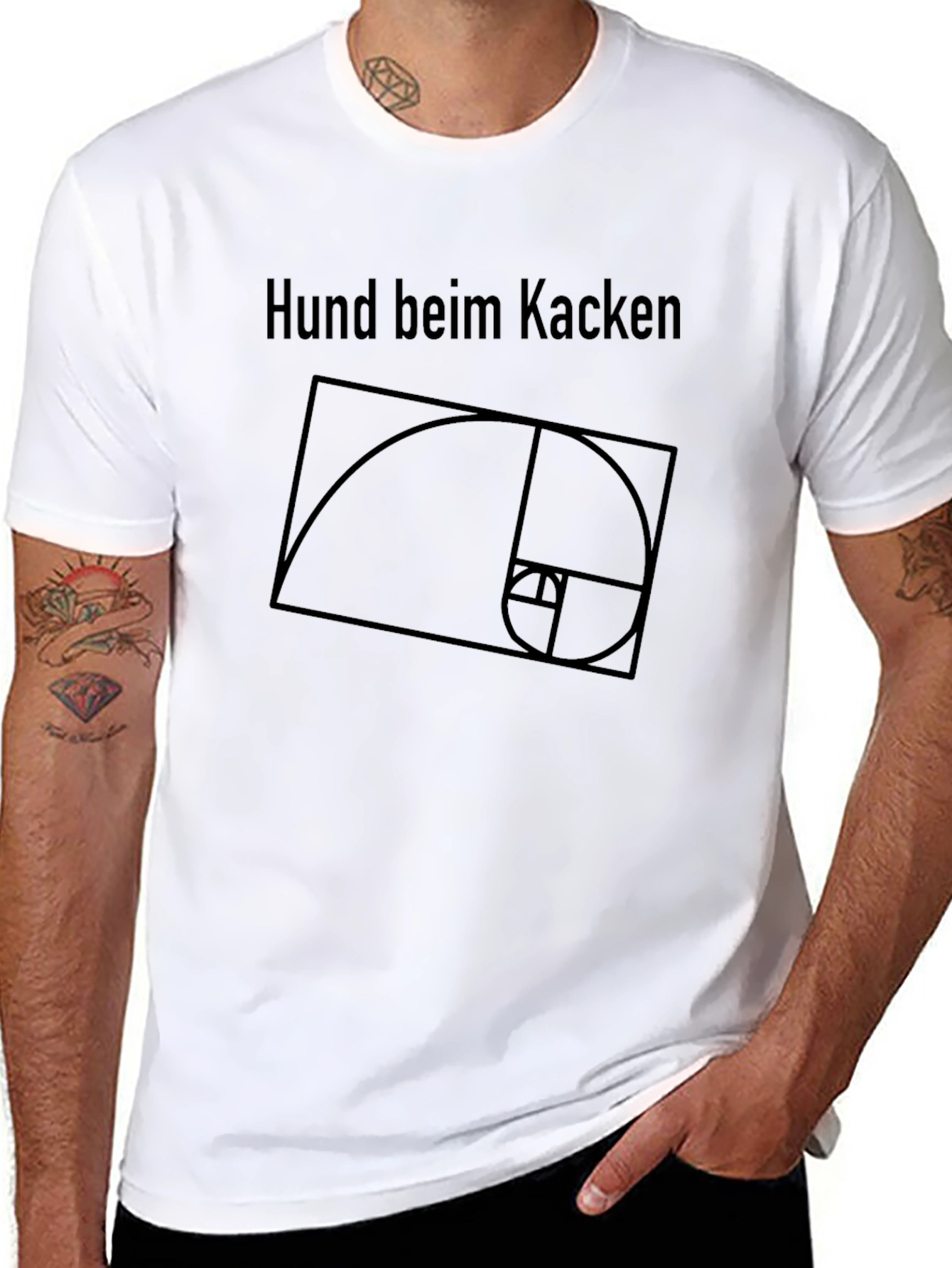 Dog Pooping Golden Ratio T-Shirt Funny