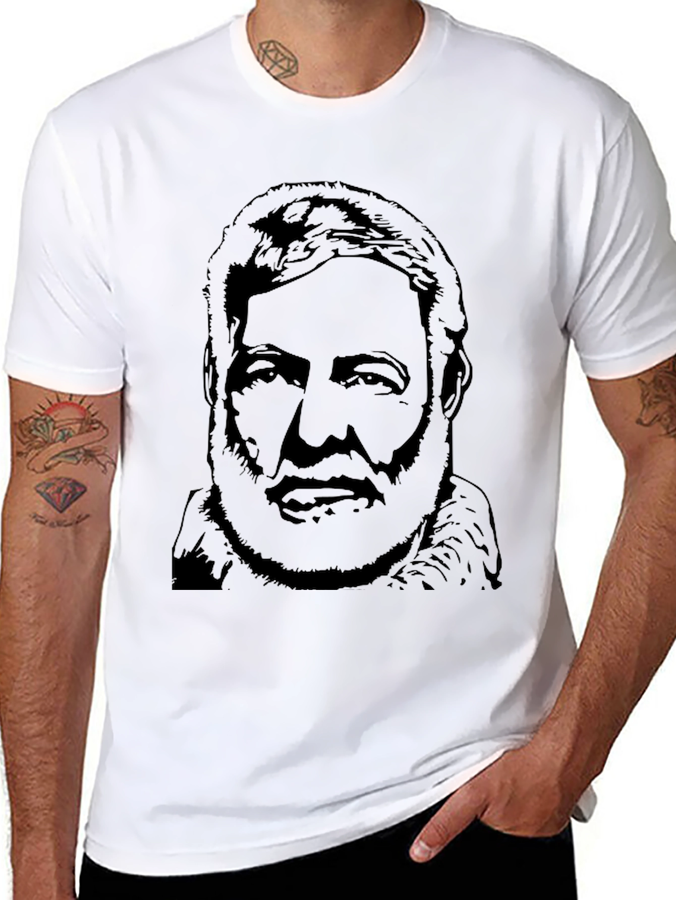 Ernest Hemingway Black Graphic Tee