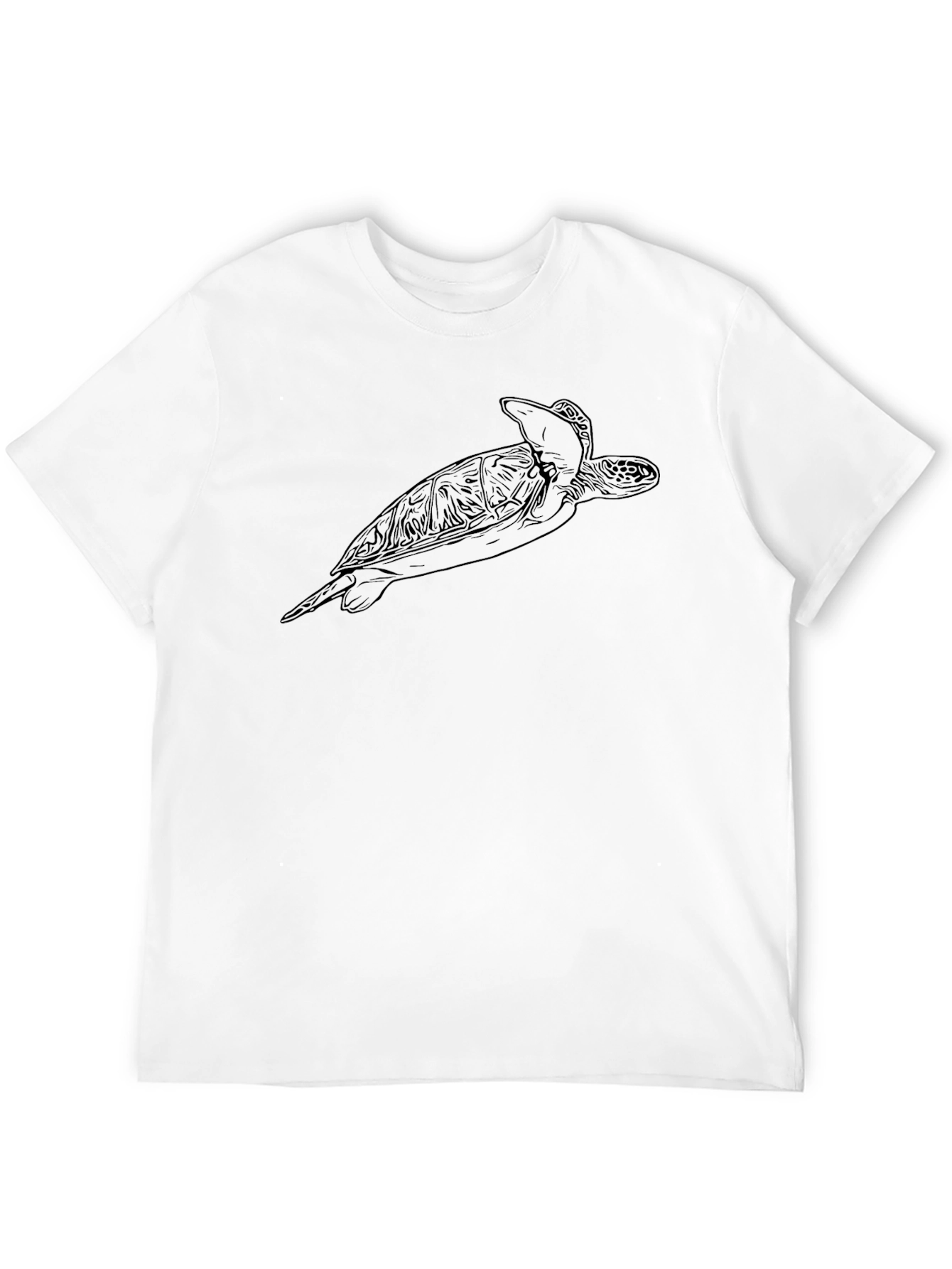 Sea Turtle Graphic Tee - Black Cotton Blend