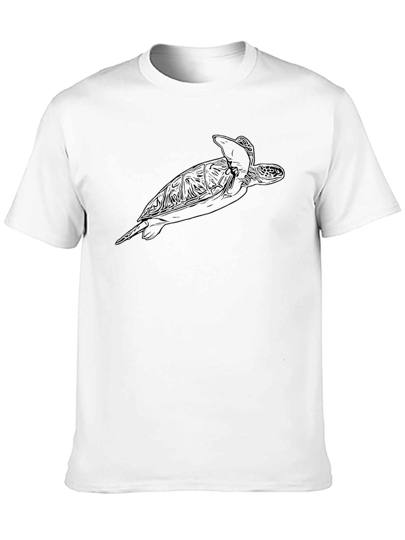 Sea Turtle Graphic Tee - Black Cotton Blend