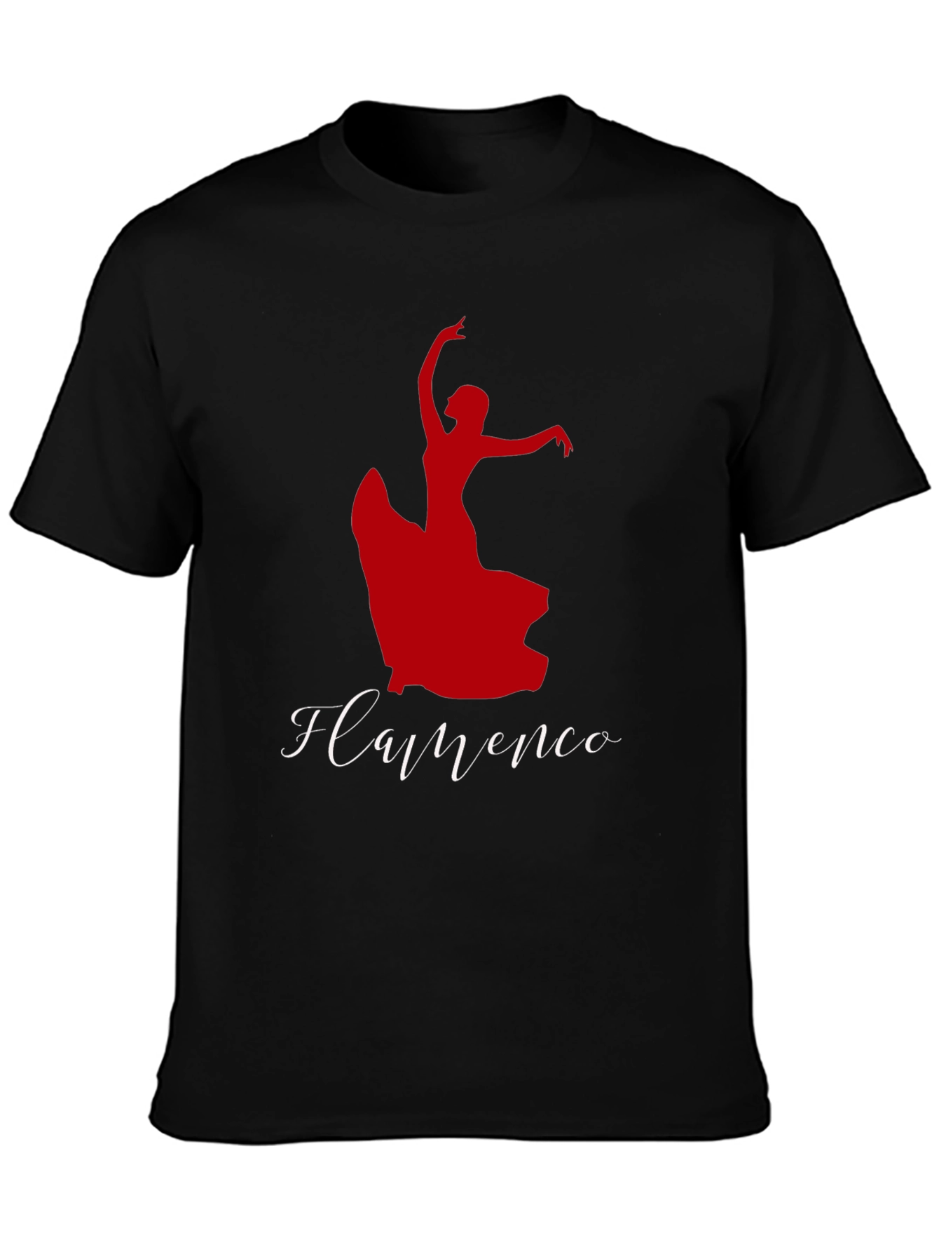 Flamenco Dancer Graphic Tee - Black Cotton T-Shirt