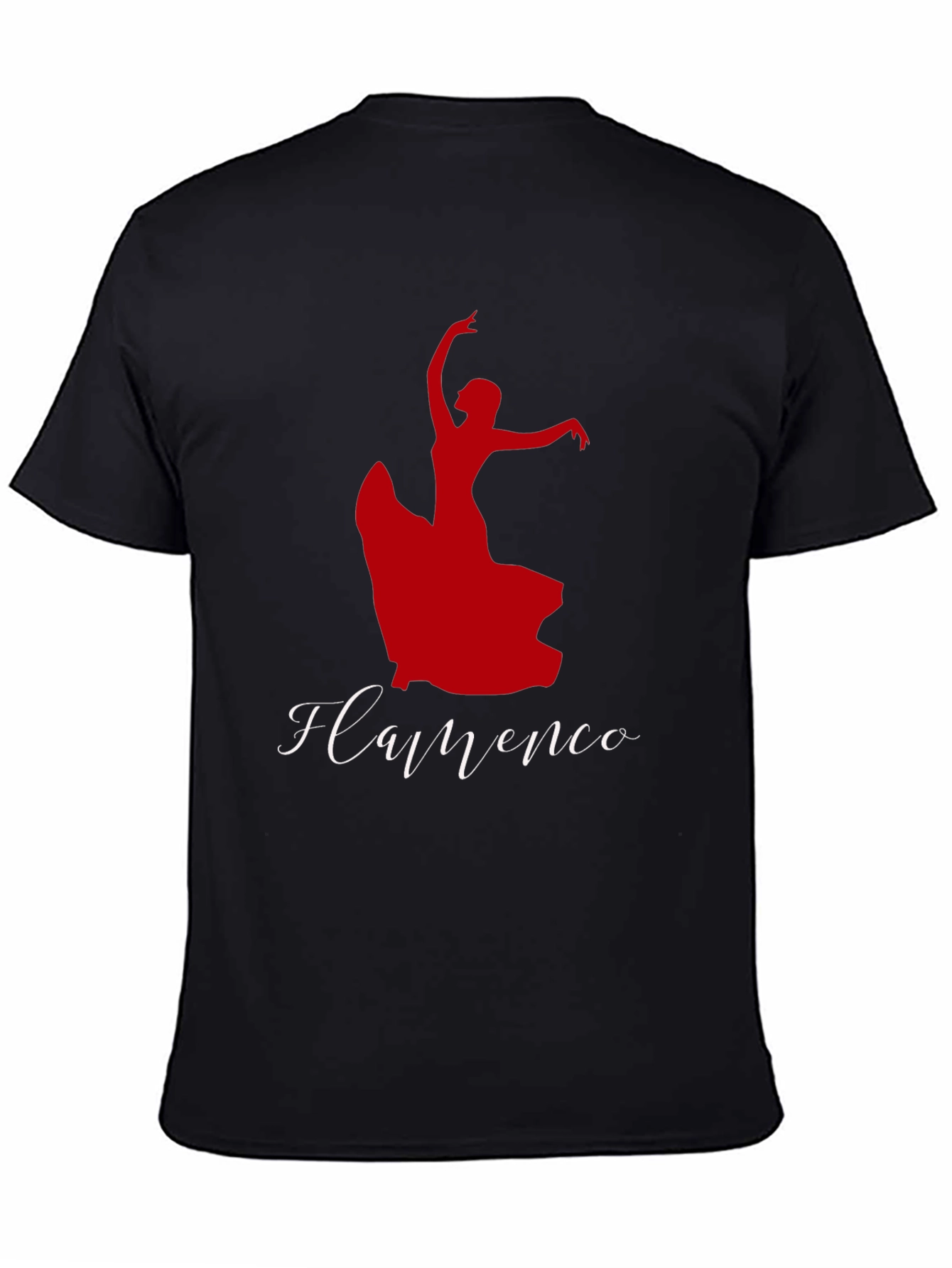 Flamenco Dancer Graphic Tee - Black Cotton T-Shirt
