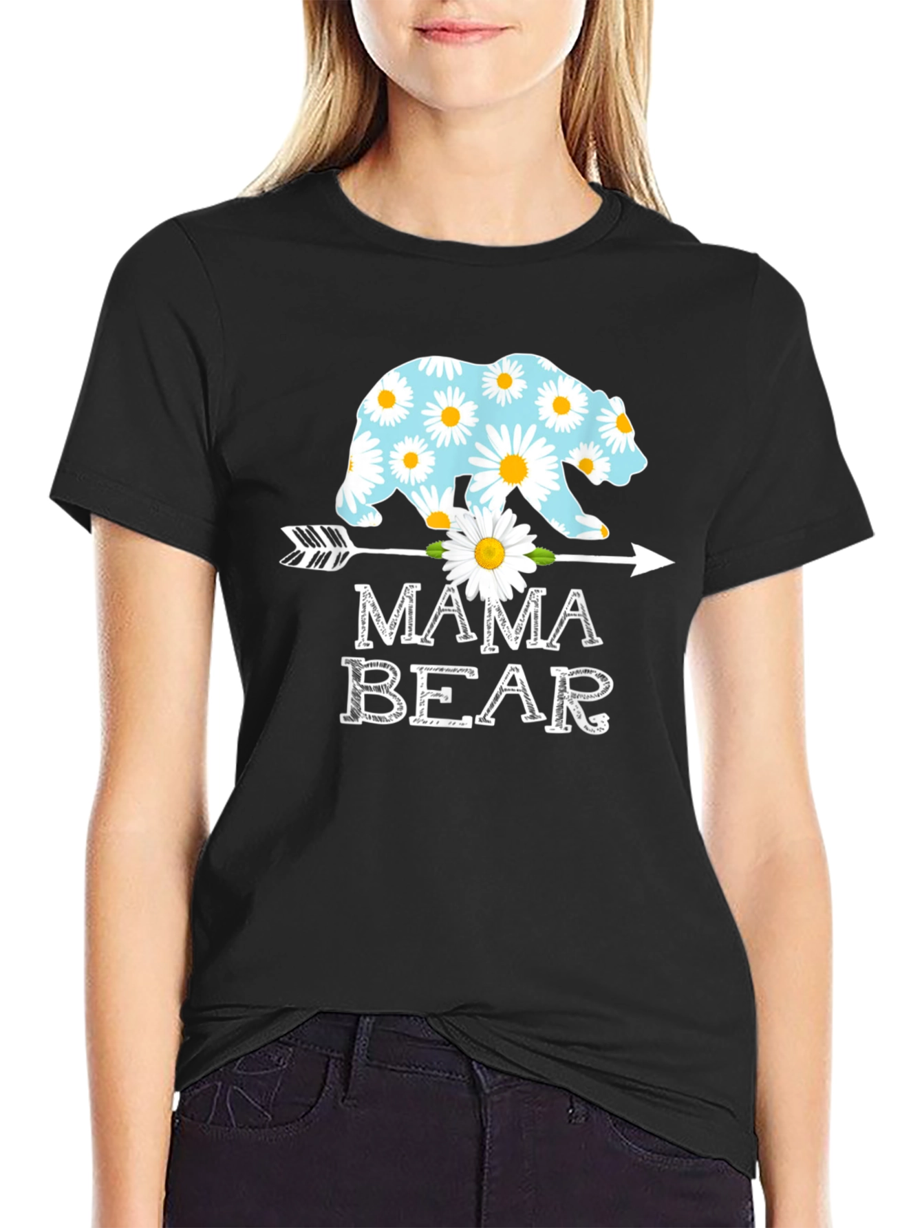 Mama Bear T-Shirt - Floral Bear Design