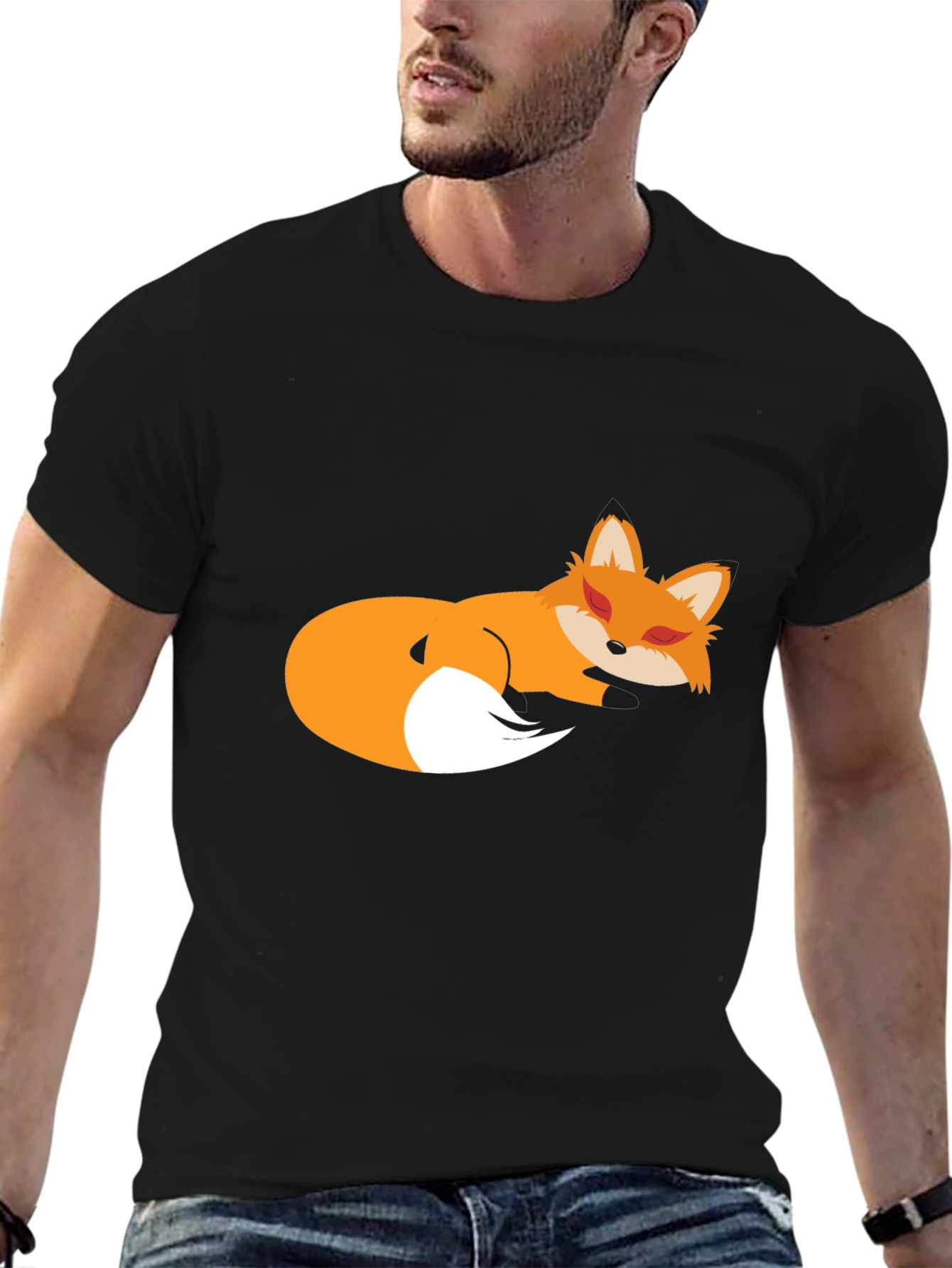 Sleeping Fox Graphic Tee - Soft Cotton Comfort