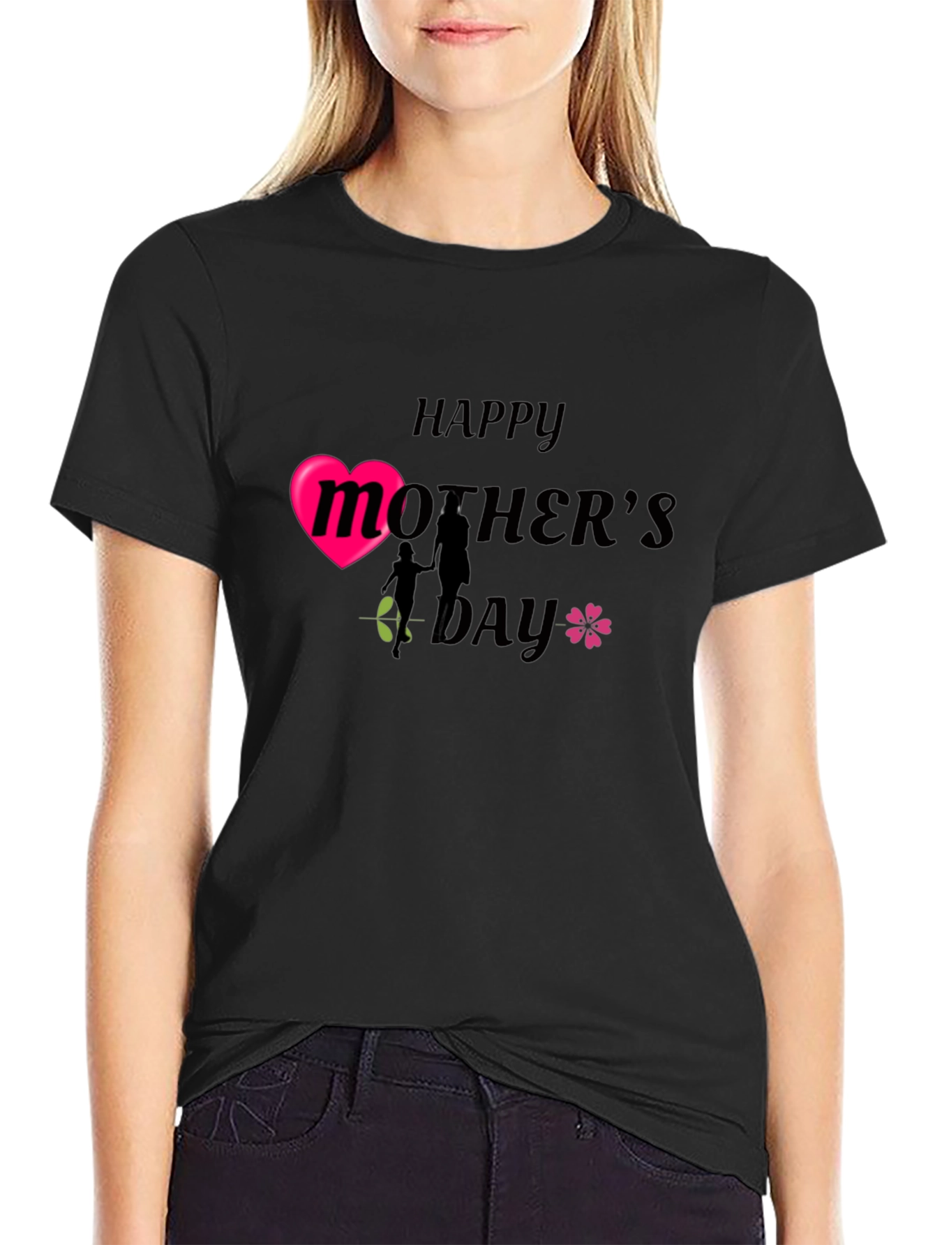 Happy Mothers Day T-Shirt - Black Graphic Tee