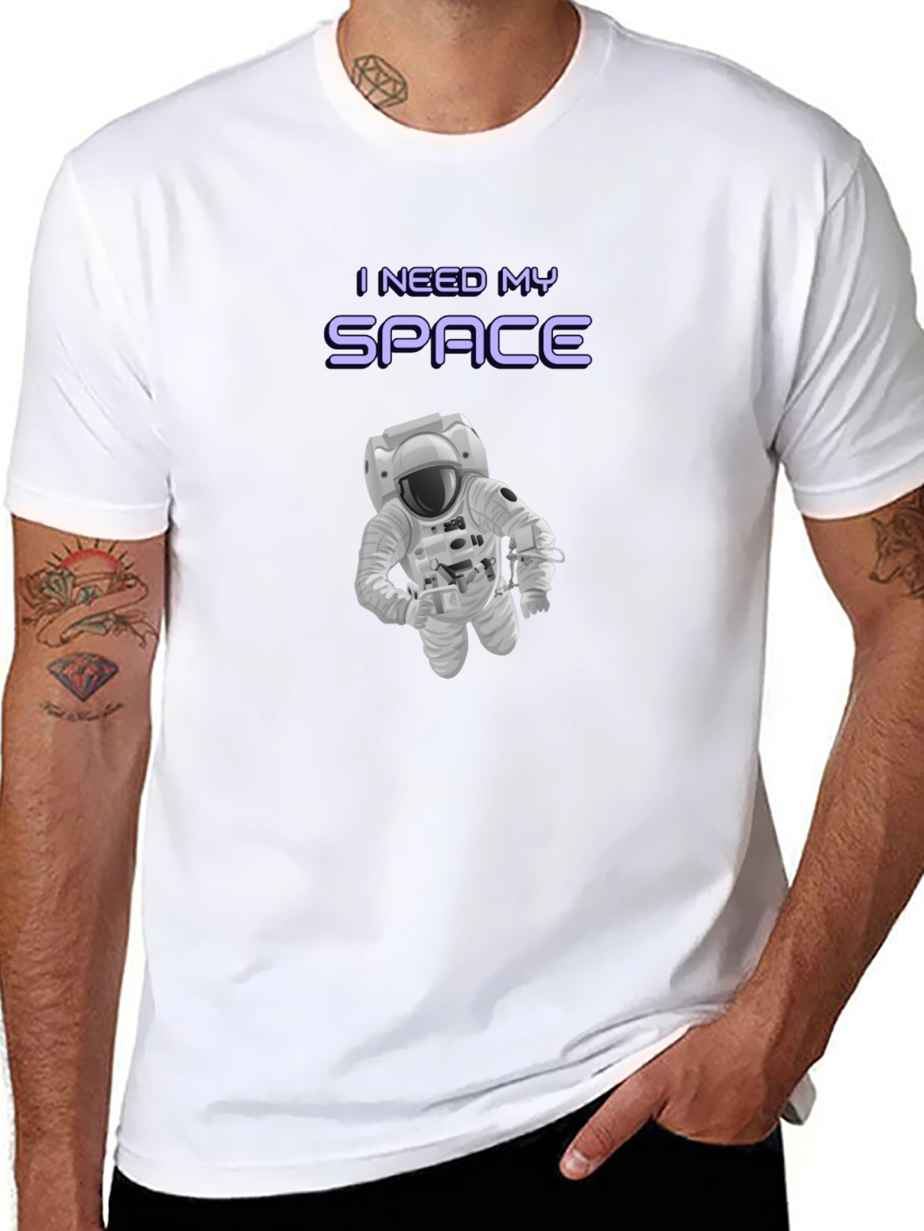 I Need My Space Graphic T-Shirt - Astronaut Design
