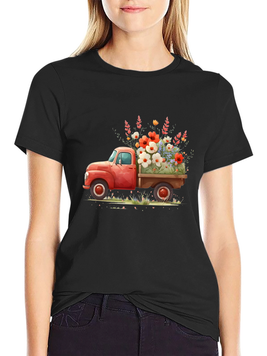 Vintage Floral Truck Graphic Tee