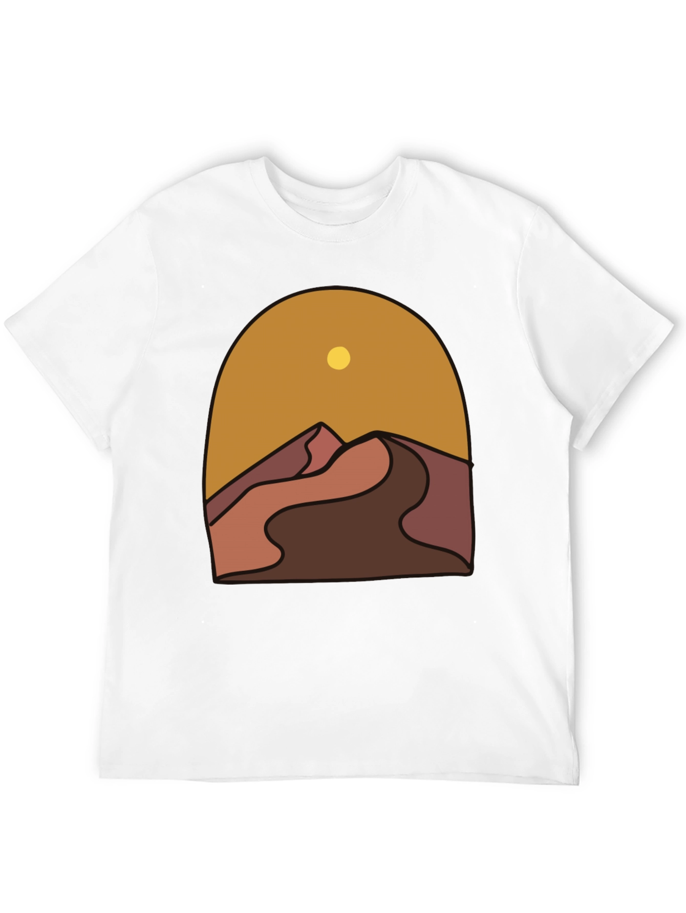 Desert Graphic Tee - Stylish Mens Black T-Shirt