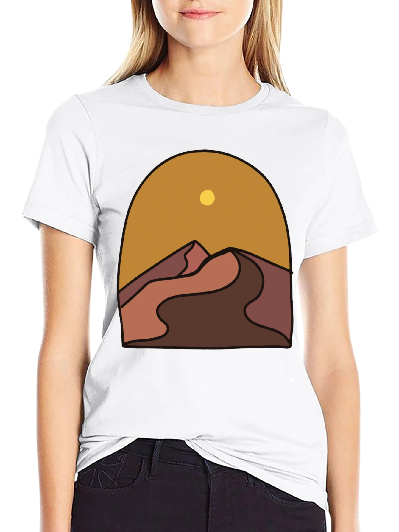 Desert Graphic Tee - Stylish Mens Black T-Shirt