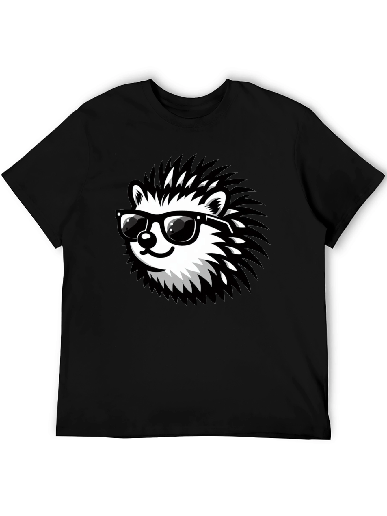 Cool Hedgehog Graphic Tee - Black