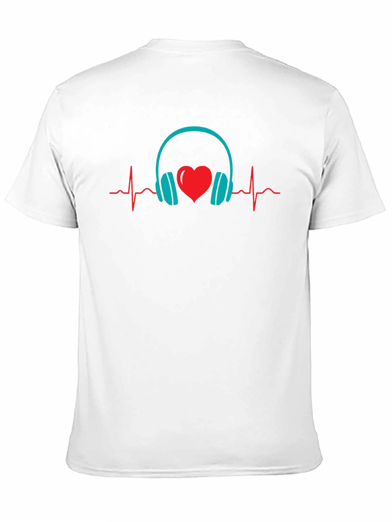 Music Lover Heartbeat Headphones Graphic Tee