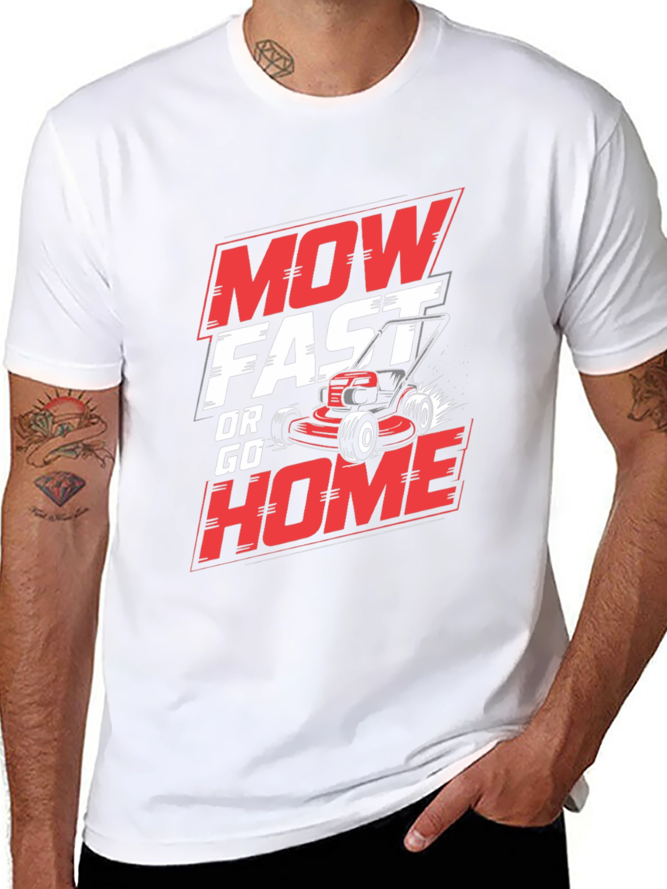 Mow Fast or Go Home Graphic T-Shirt