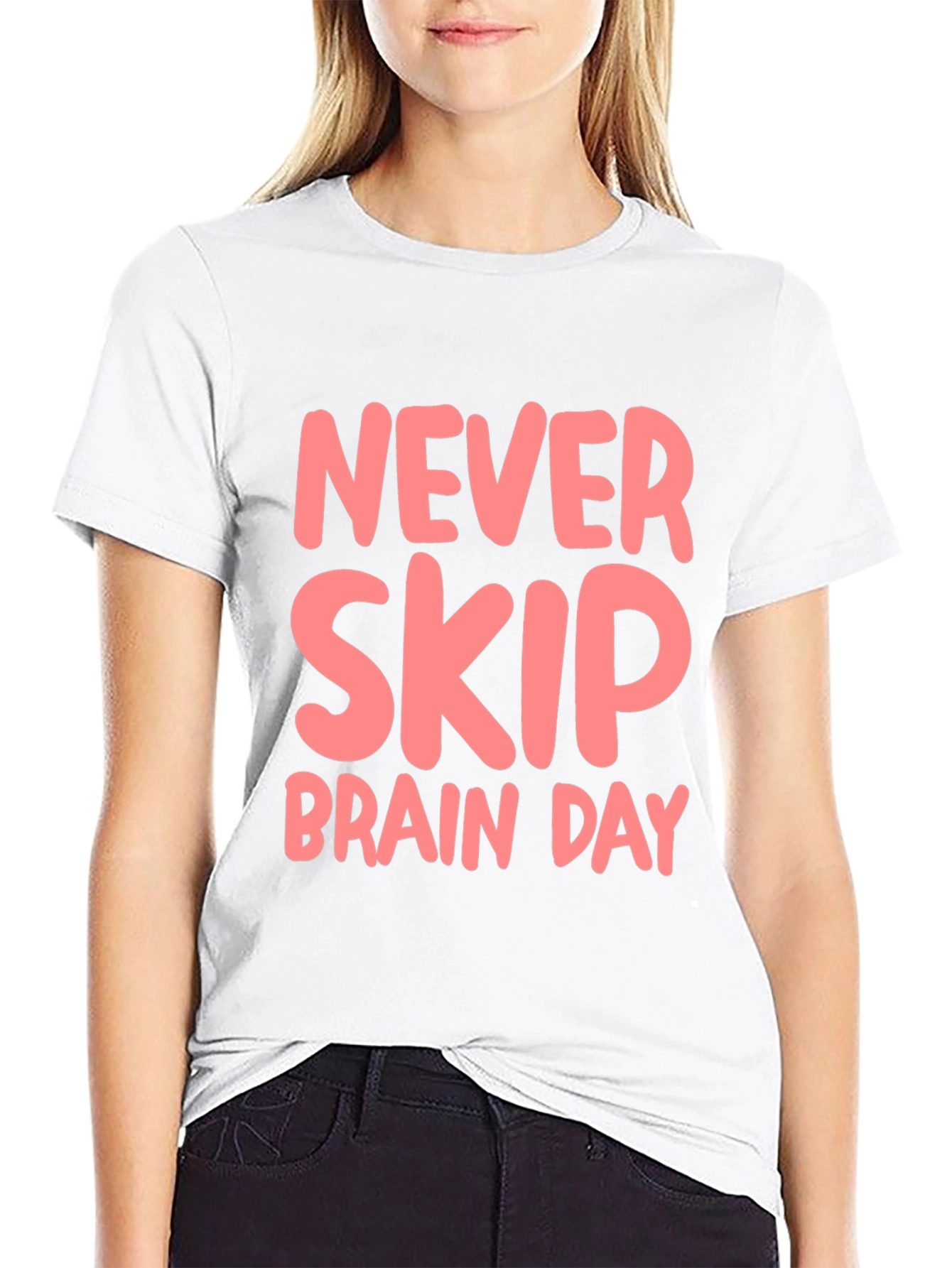 Never Skip Brain Day Black T-Shirt