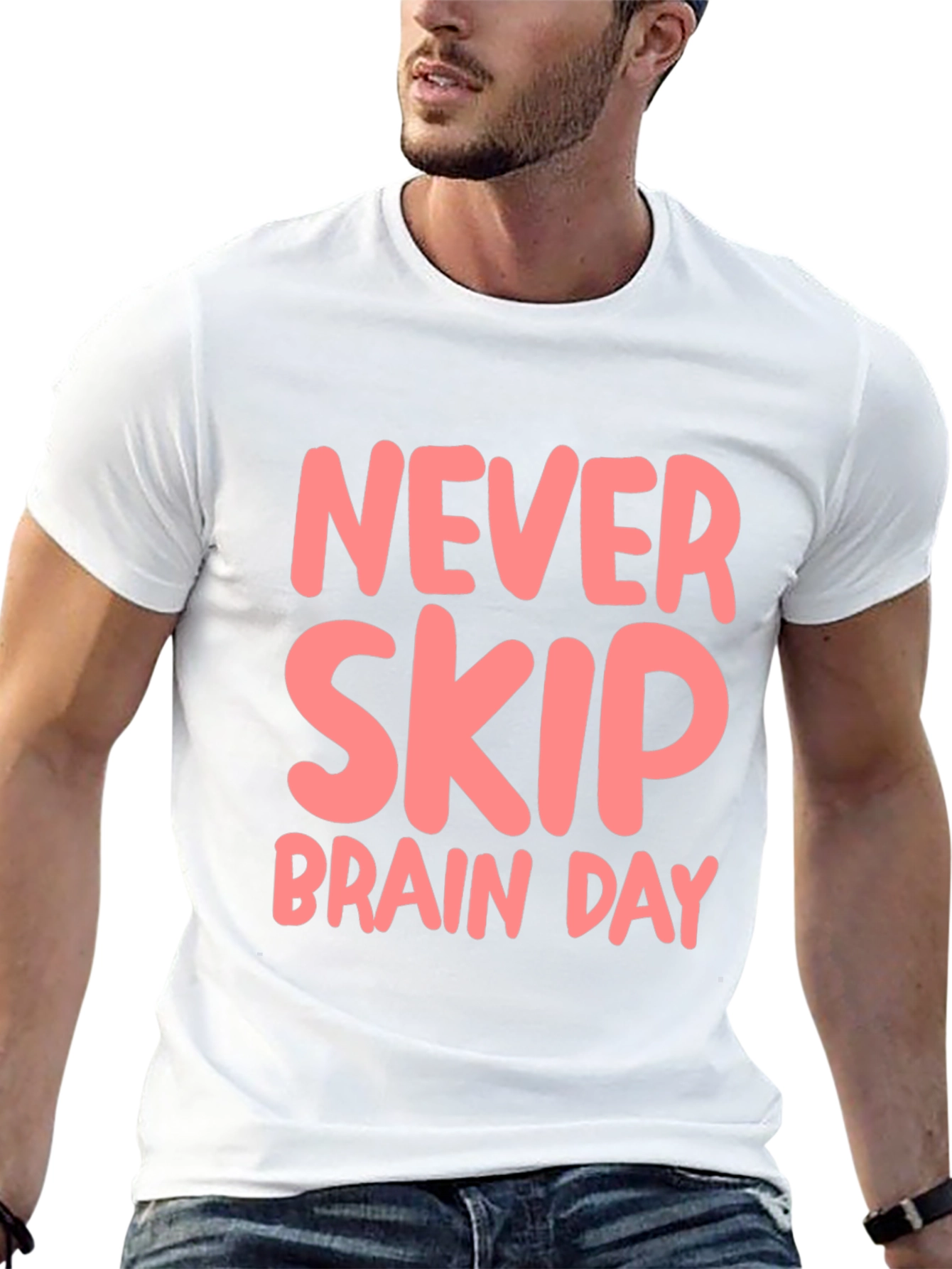 Never Skip Brain Day Black T-Shirt