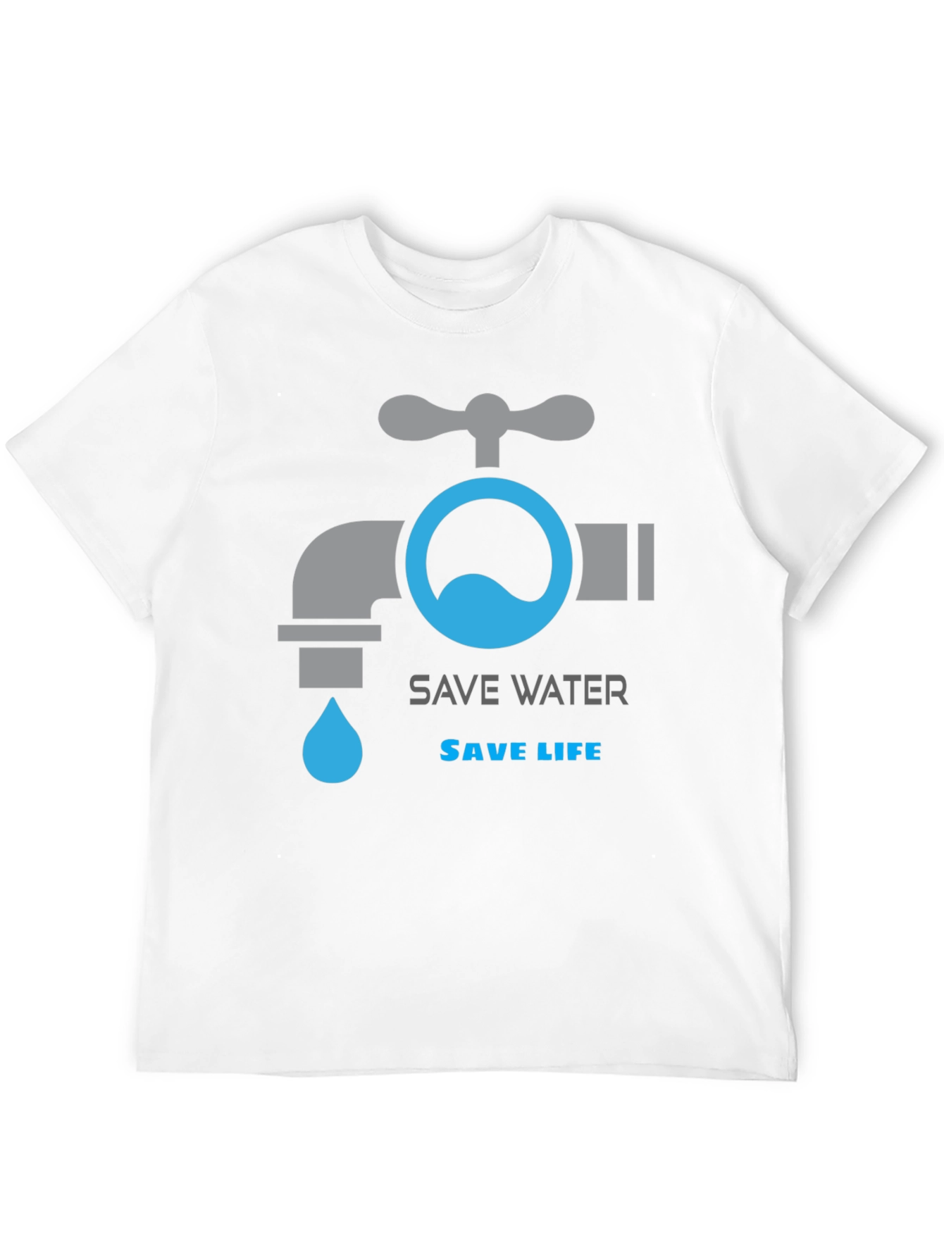 Save Water Save Life Graphic T-Shirt - Black