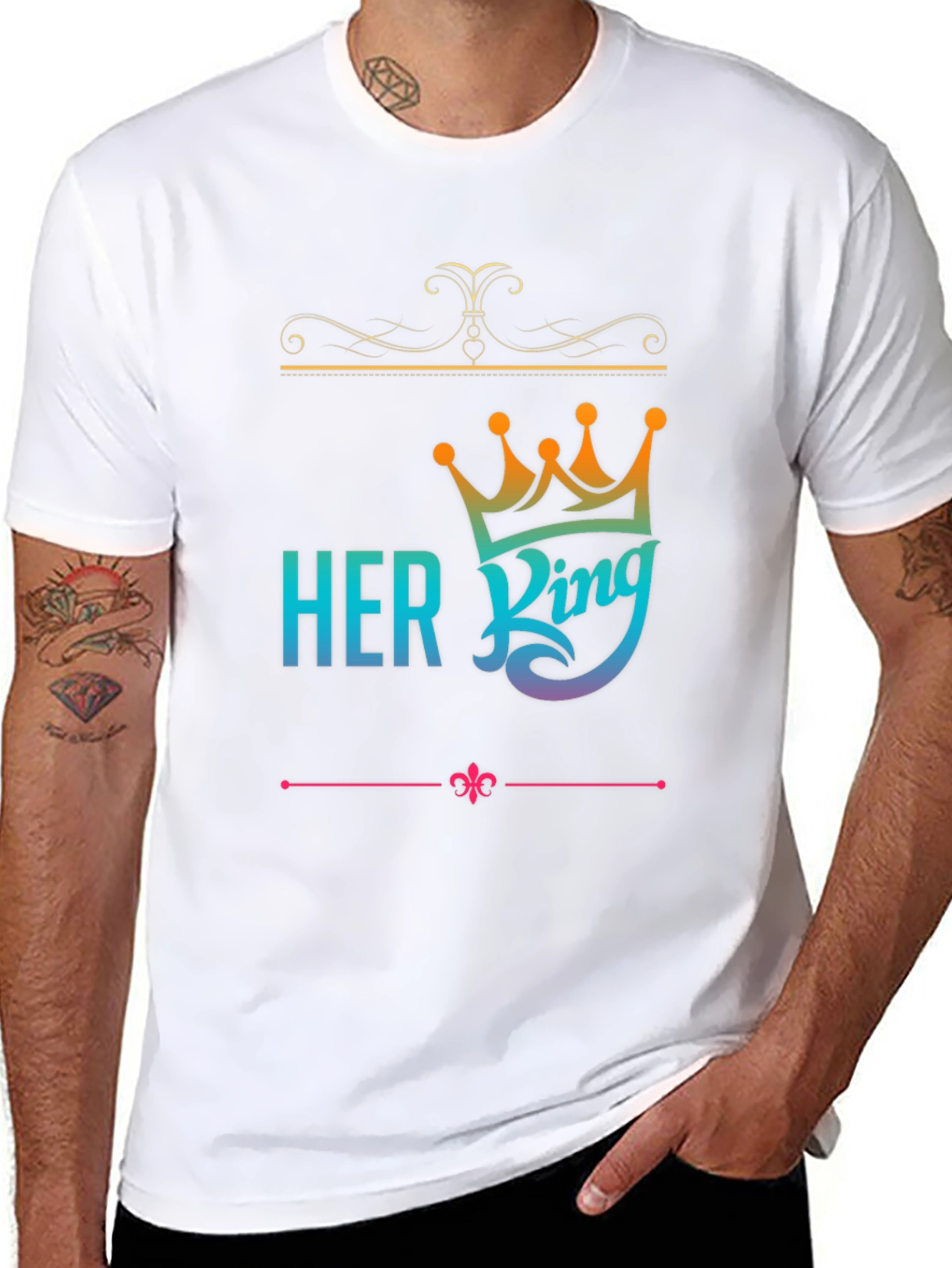 Her King Graphic Tee - Couples Matching T-Shirt