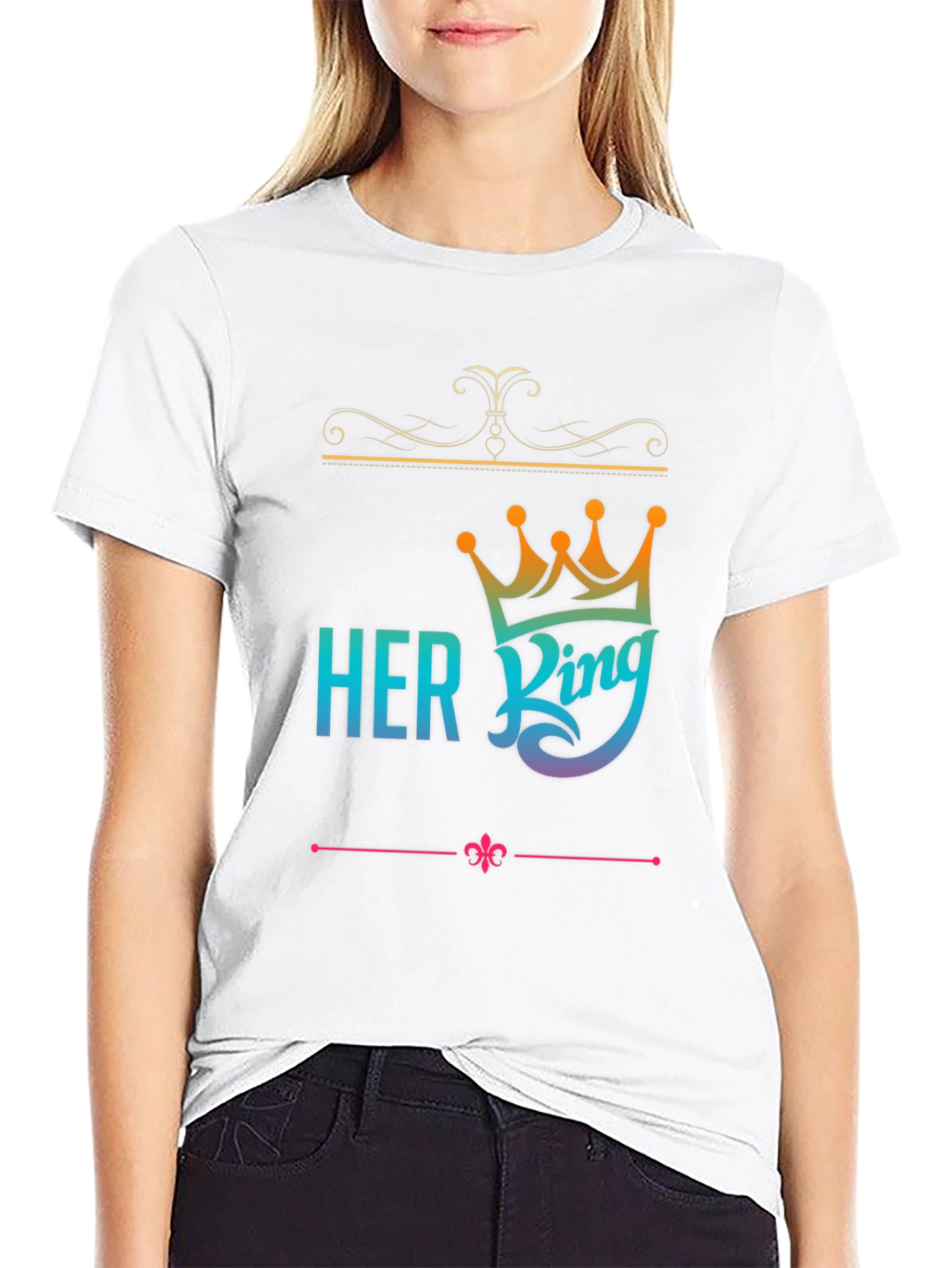 Her King Graphic Tee - Couples Matching T-Shirt