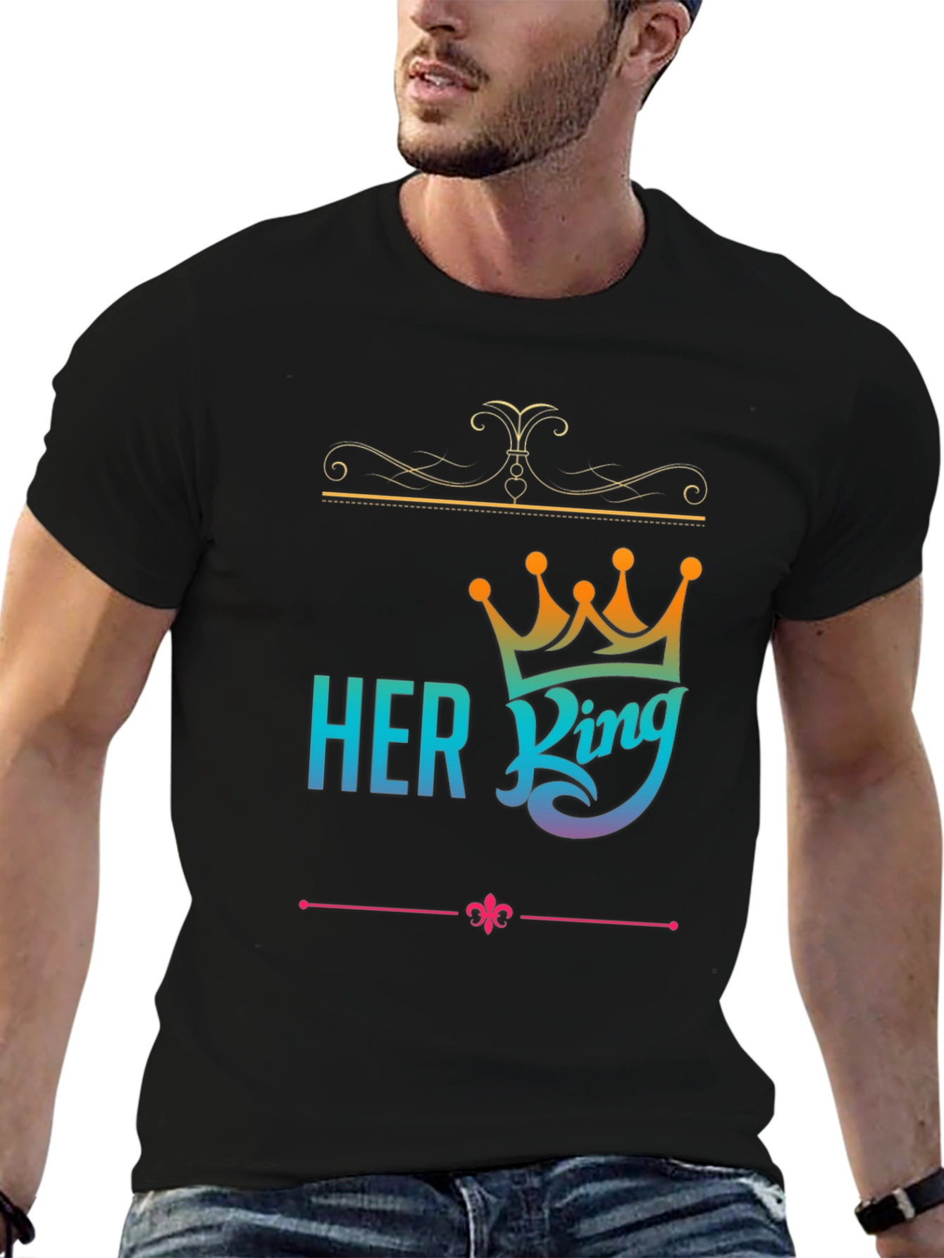 Her King Graphic Tee - Couples Matching T-Shirt