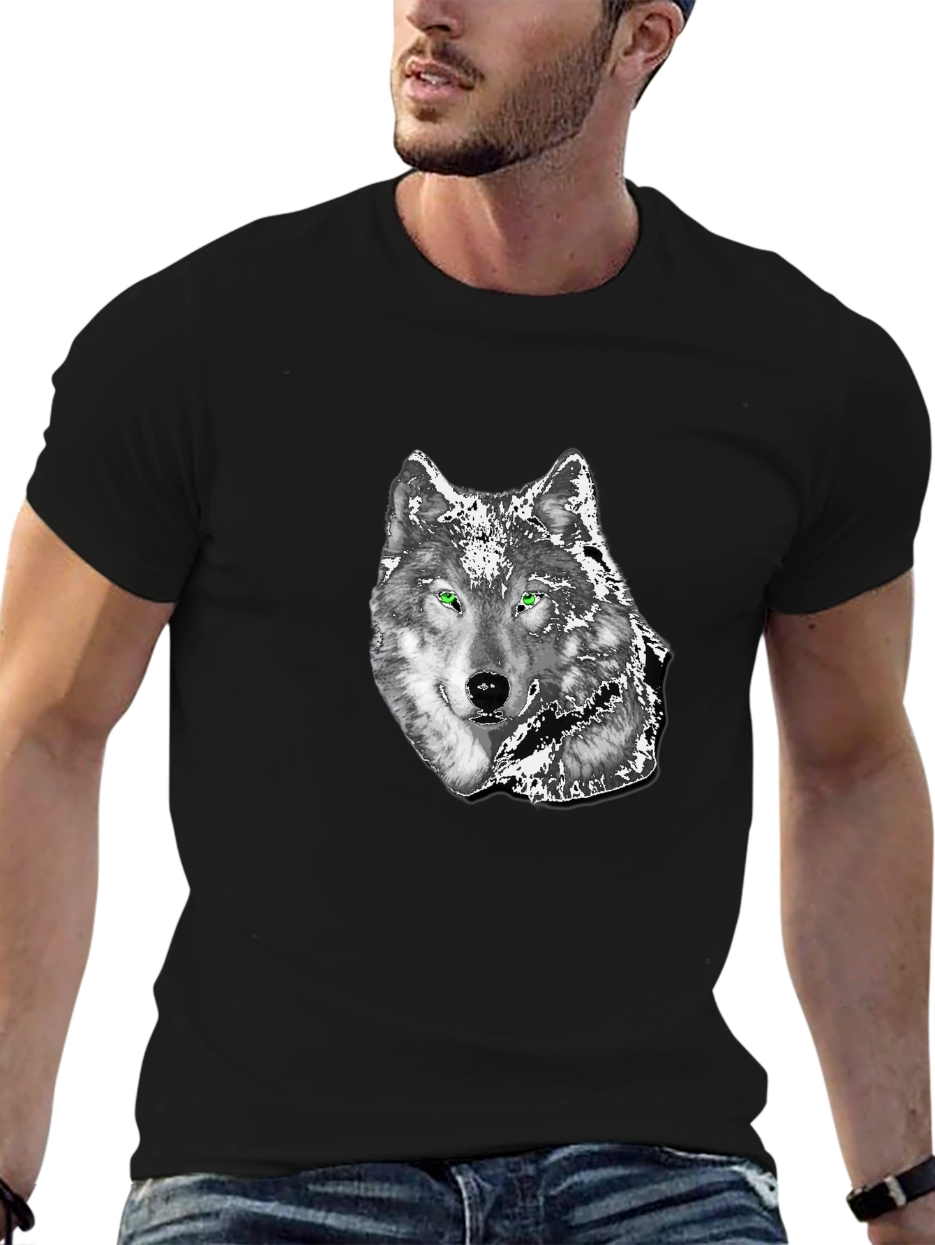 Wolf Graphic Black T-Shirt - Mens Fashion Tee