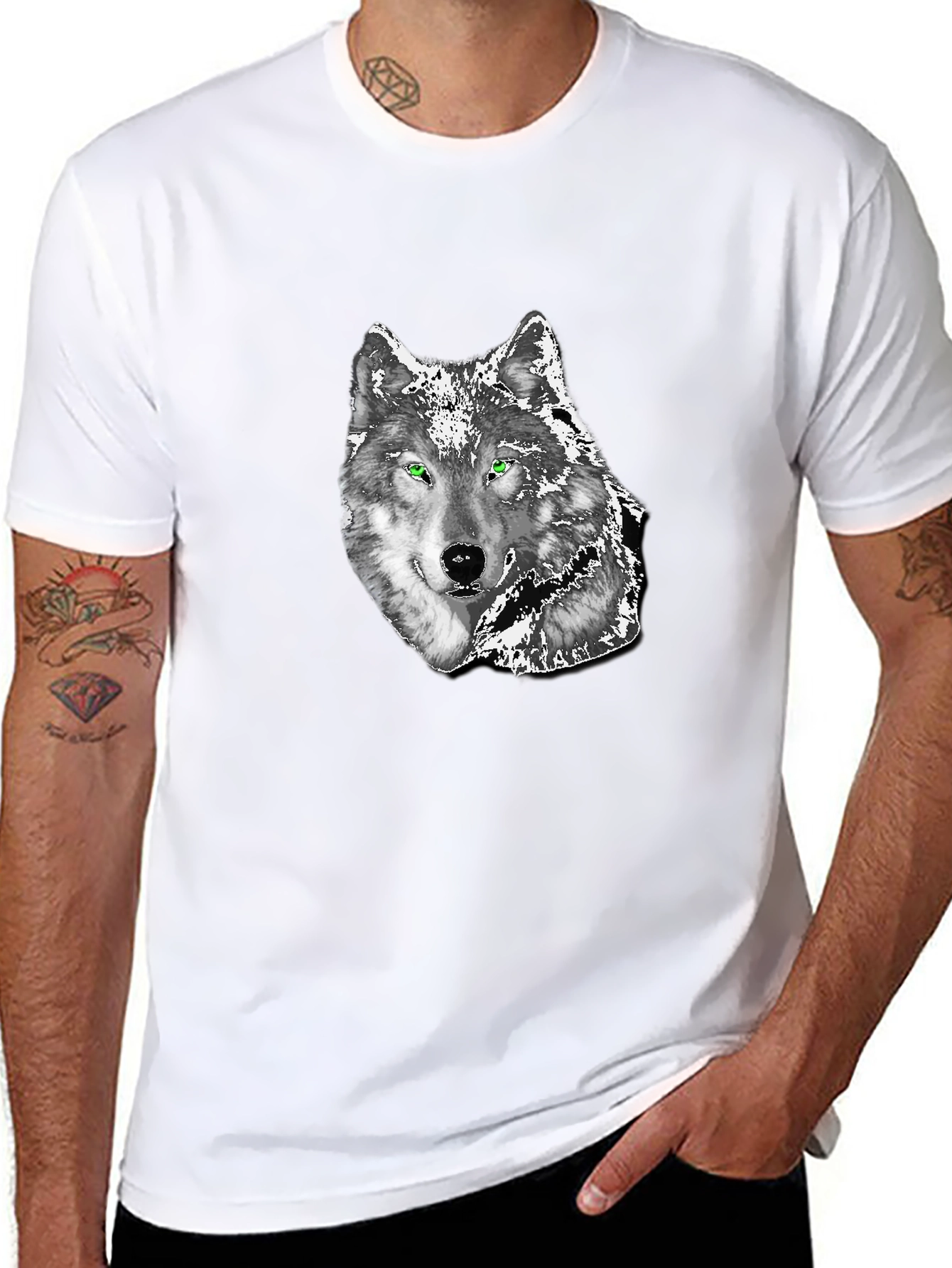 Wolf Graphic Black T-Shirt - Mens Fashion Tee