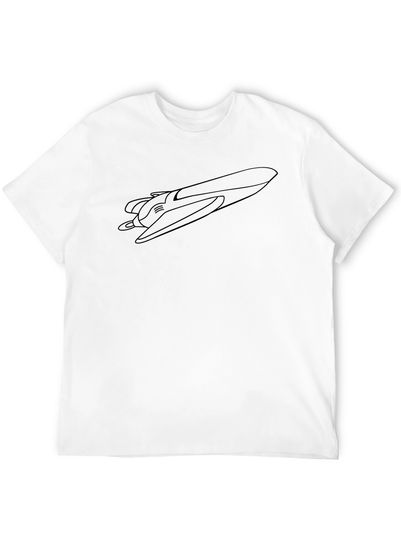 Retro Spaceship Graphic Black T-Shirt