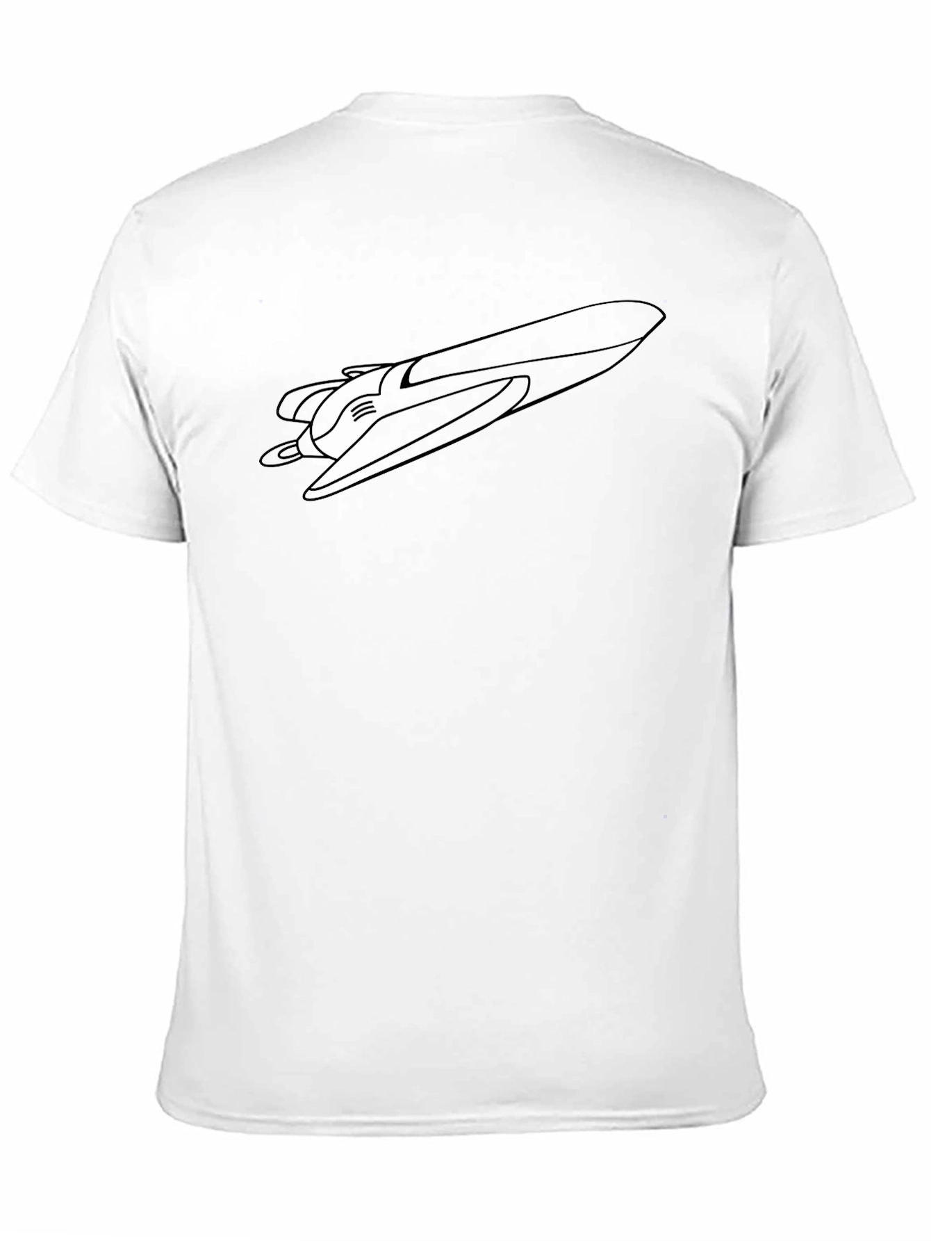 Retro Spaceship Graphic Black T-Shirt