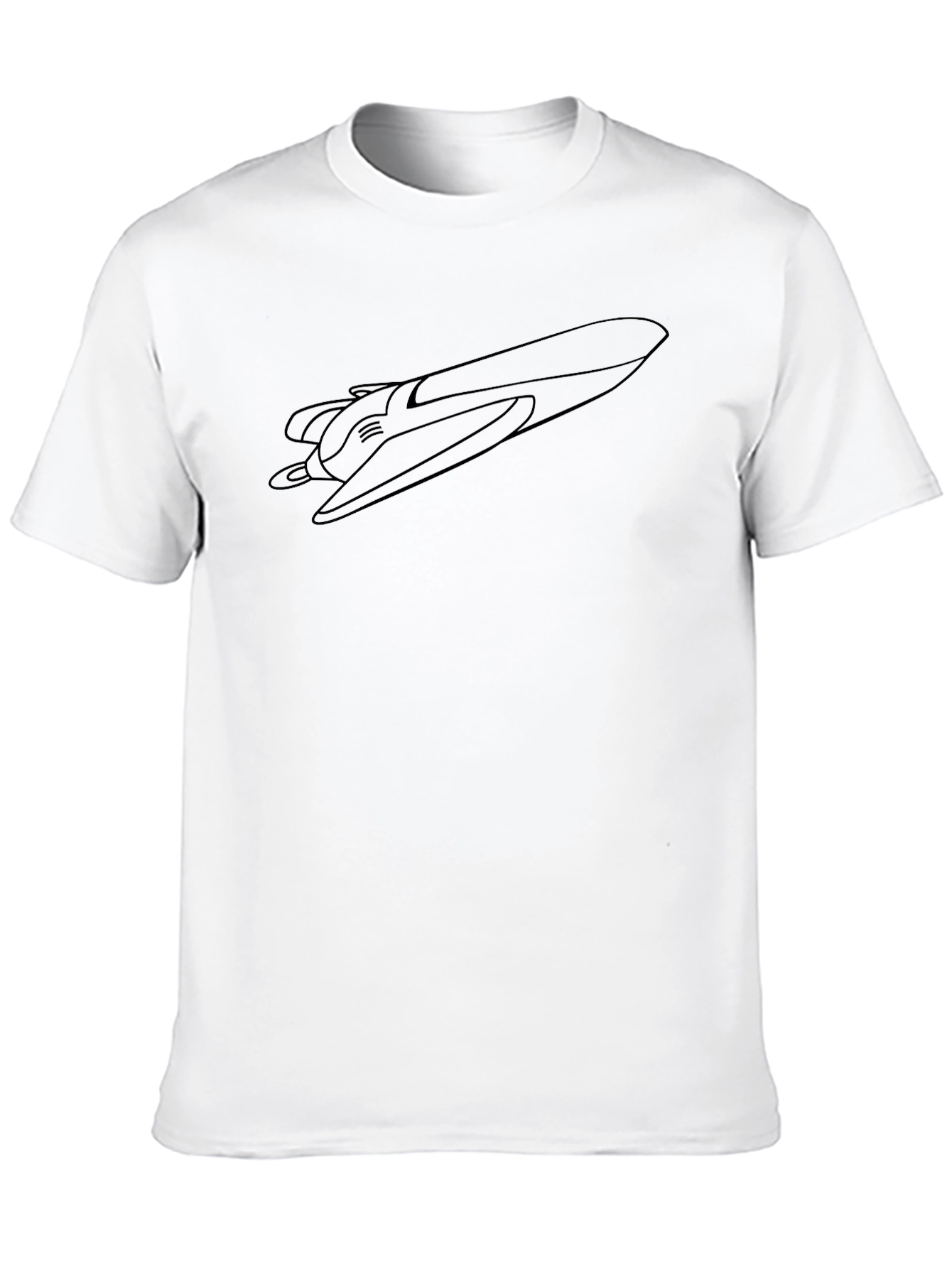 Retro Spaceship Graphic Black T-Shirt
