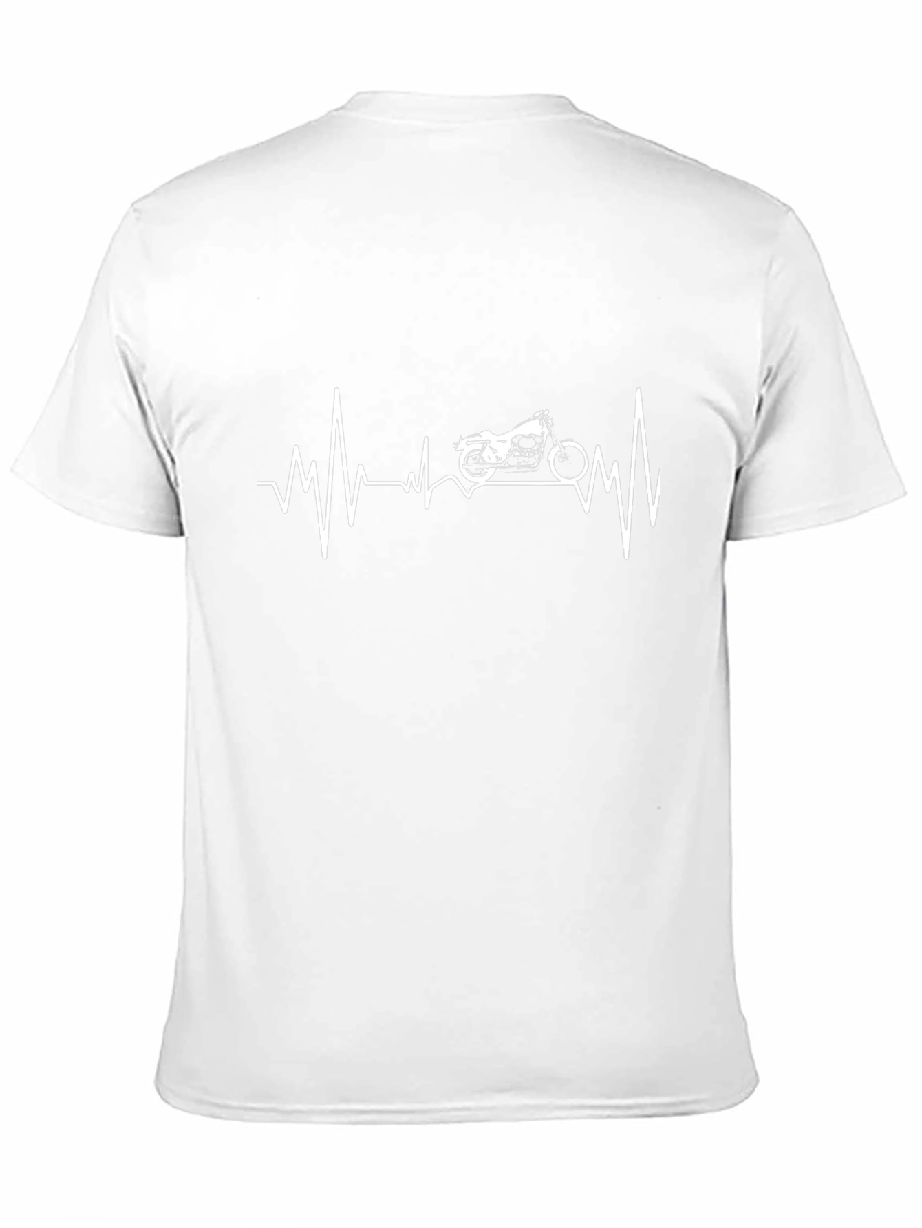 Motorcycle Heartbeat Graphic T-Shirt - Black