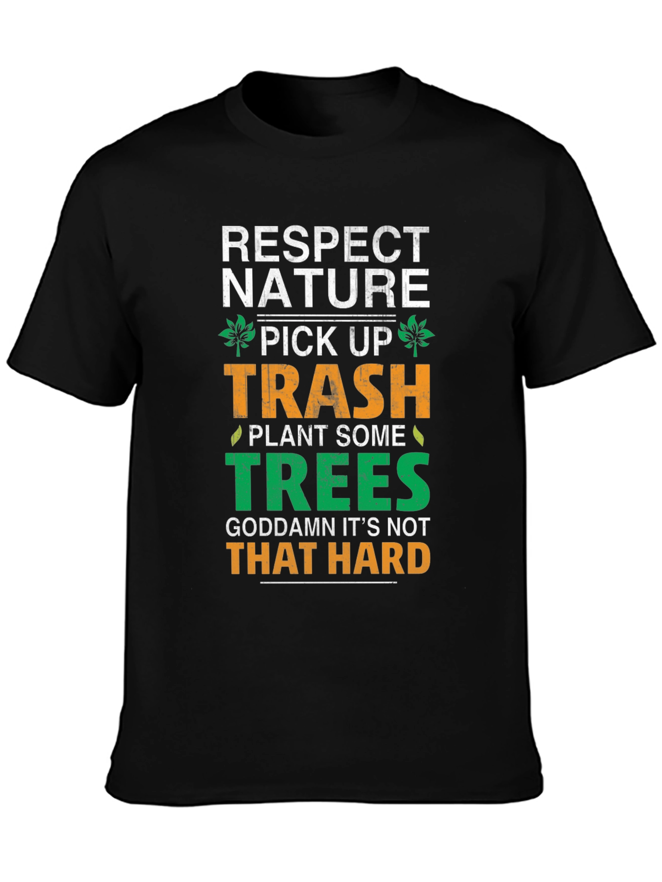 Respect Nature Black Graphic Tee