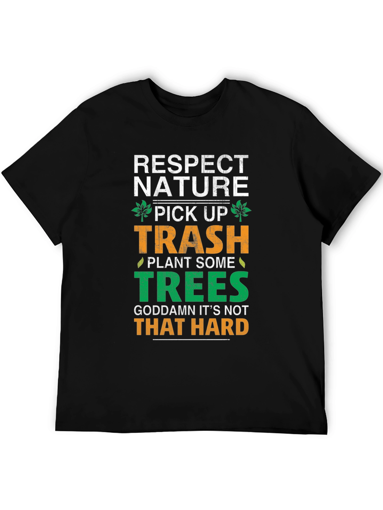 Respect Nature Black Graphic Tee