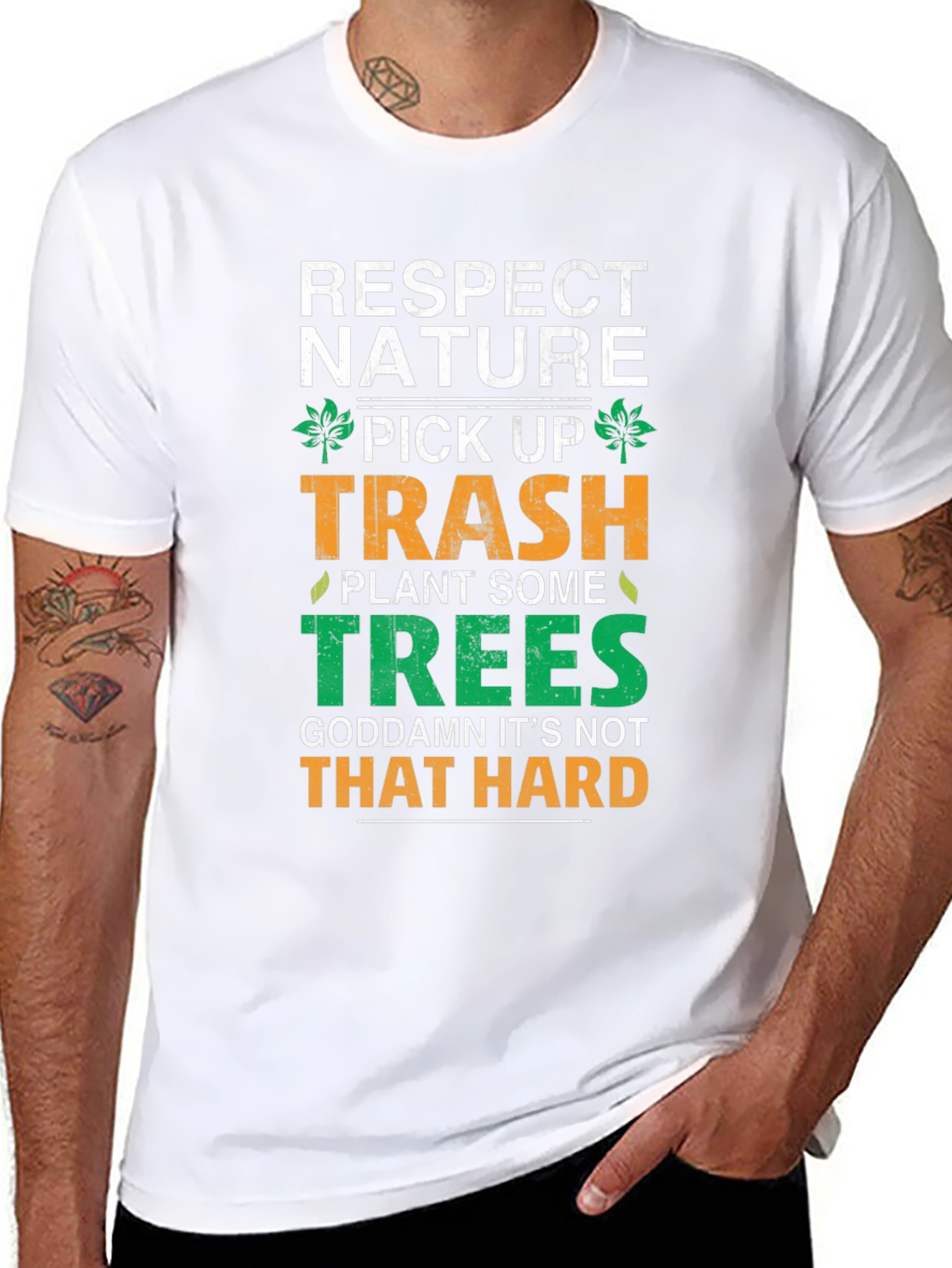 Respect Nature Black Graphic Tee