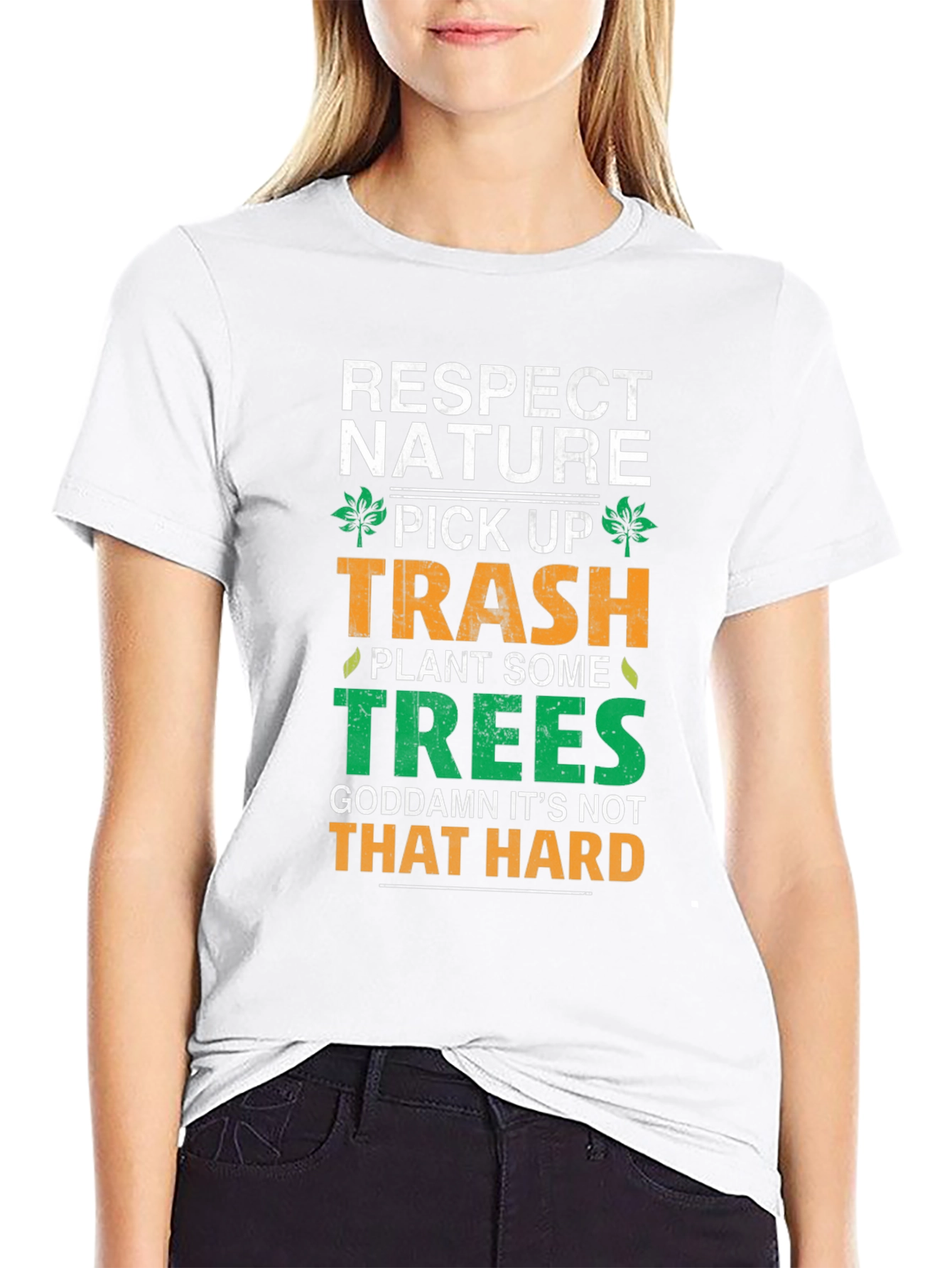 Respect Nature Black Graphic Tee