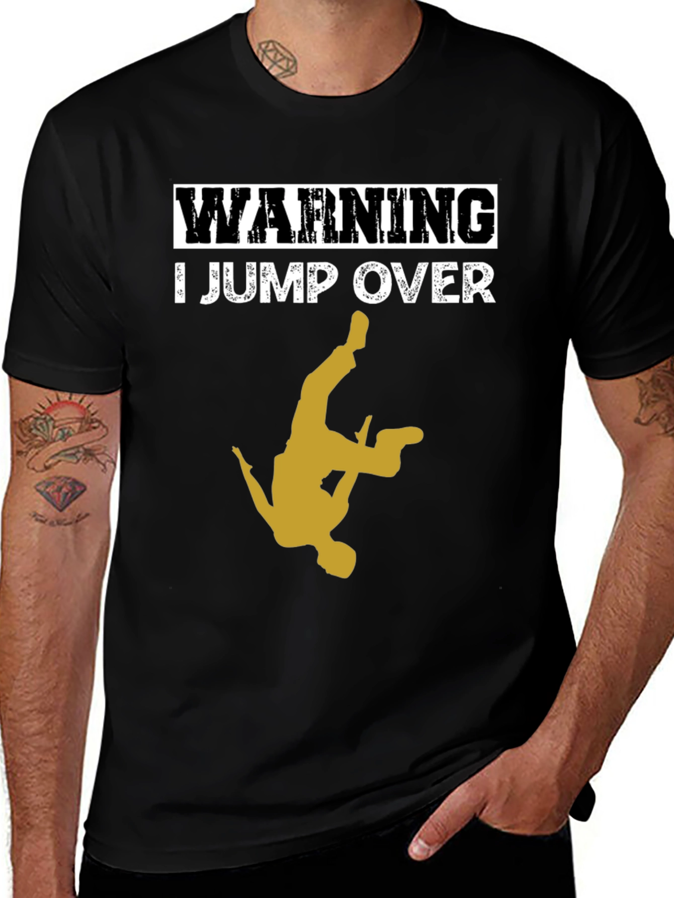 Warning: I Jump Over T-Shirt - Cool Stunt Design!