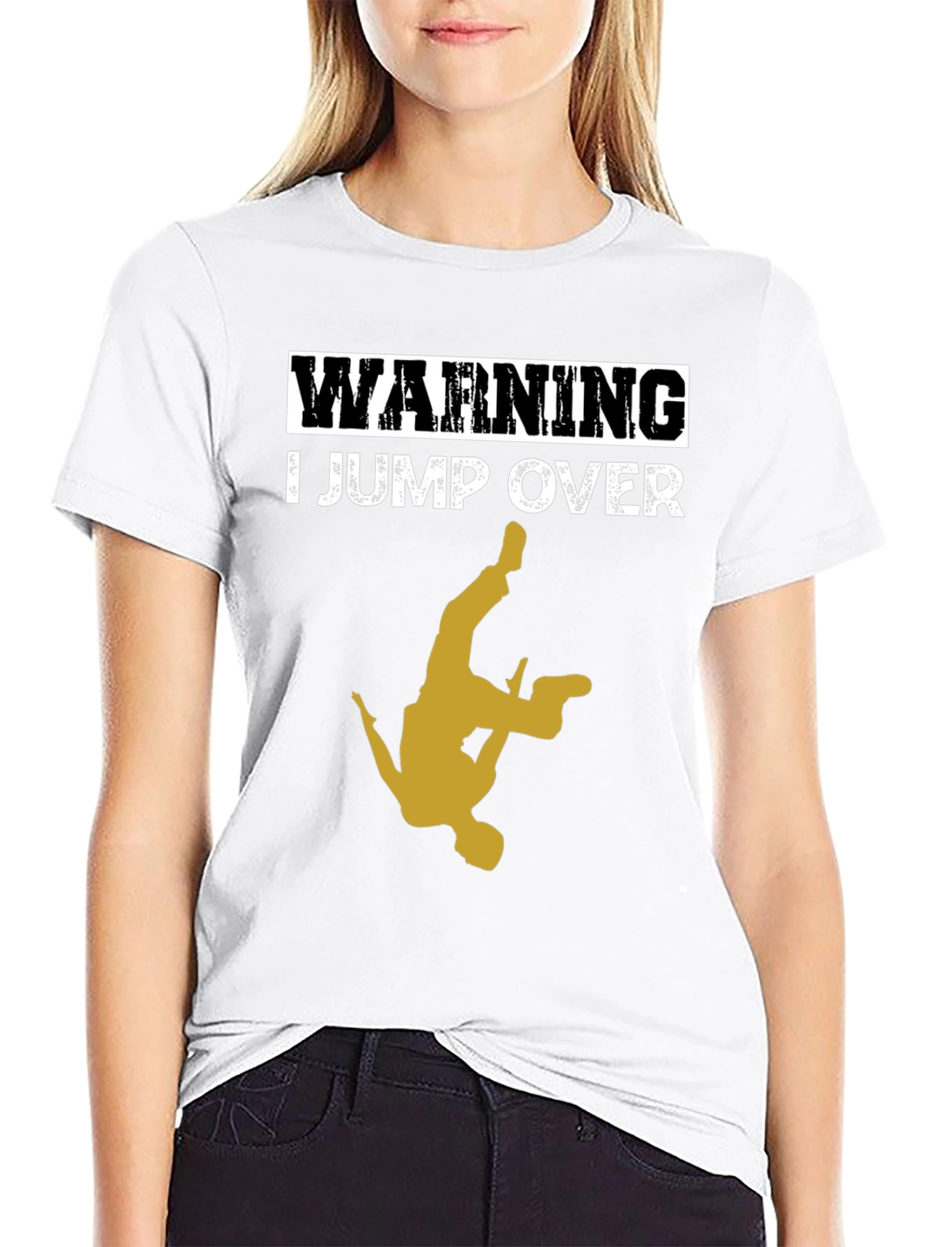 Warning: I Jump Over T-Shirt - Cool Stunt Design!