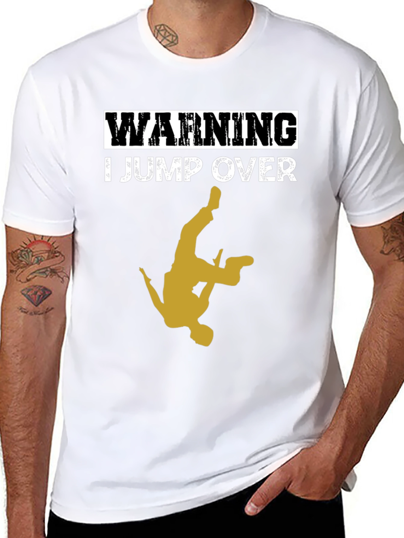Warning: I Jump Over T-Shirt - Cool Stunt Design!