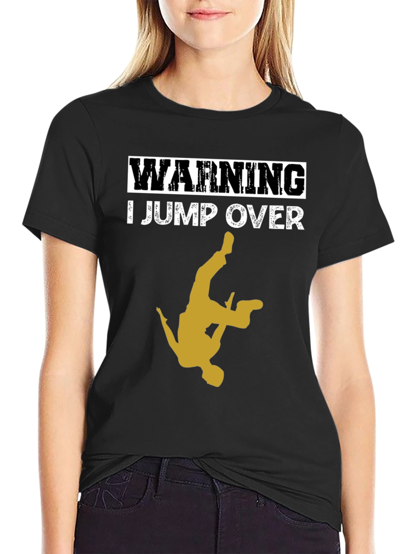 Warning: I Jump Over T-Shirt - Cool Stunt Design!