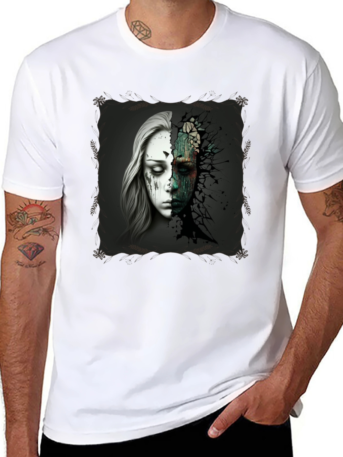 Distorted Reality Graphic Tee - Modern Art T-Shirt