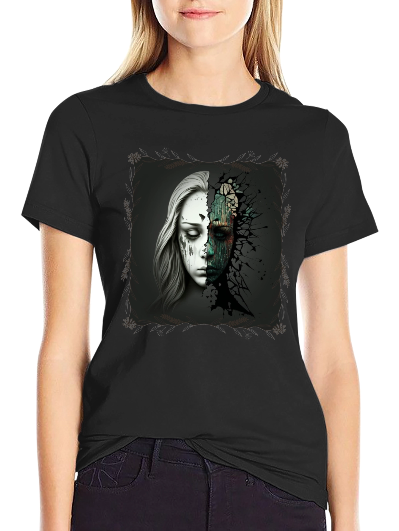 Distorted Reality Graphic Tee - Modern Art T-Shirt