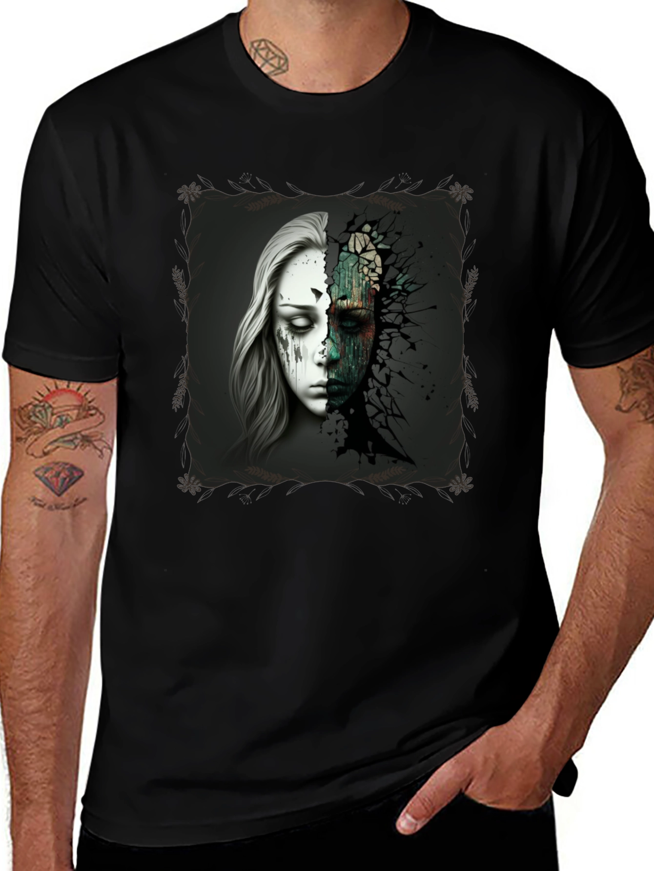 Distorted Reality Graphic Tee - Modern Art T-Shirt