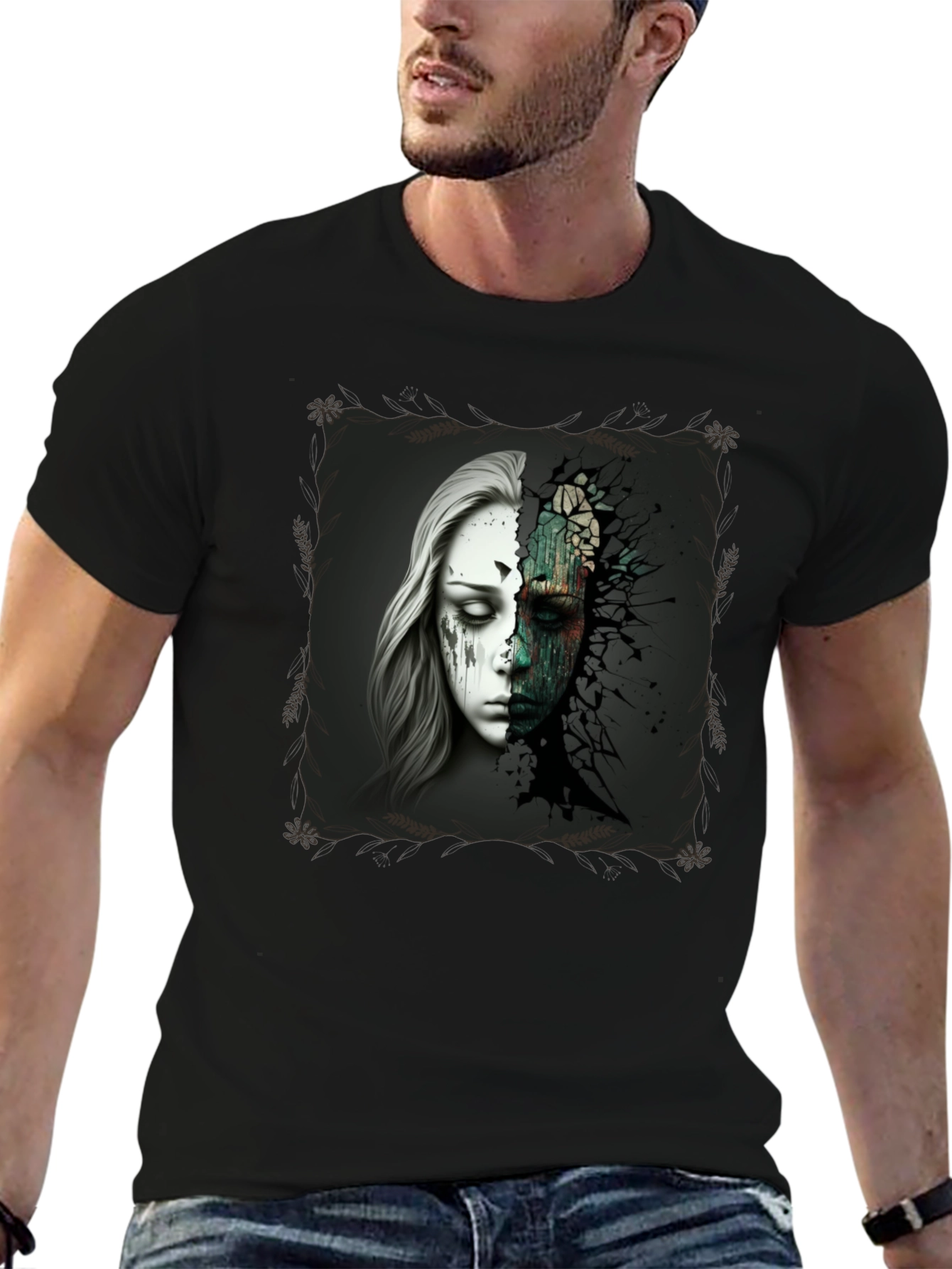 Distorted Reality Graphic Tee - Modern Art T-Shirt