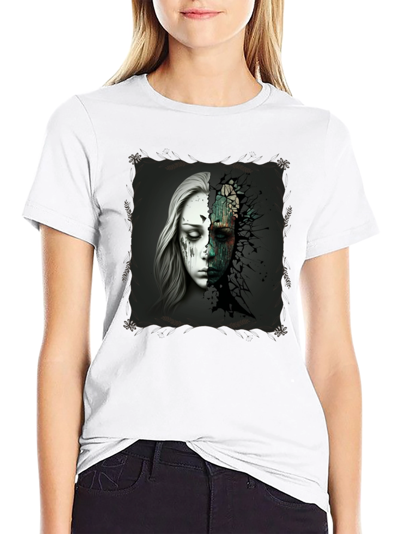 Distorted Reality Graphic Tee - Modern Art T-Shirt