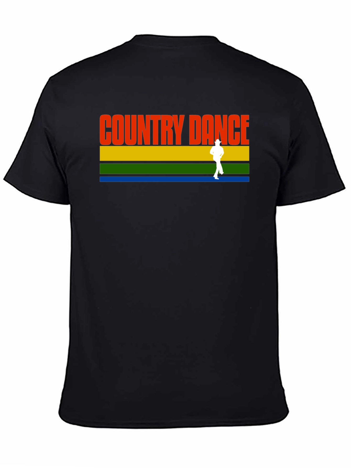 Country Dance Graphic Tee - Retro Style Black T-Shirt