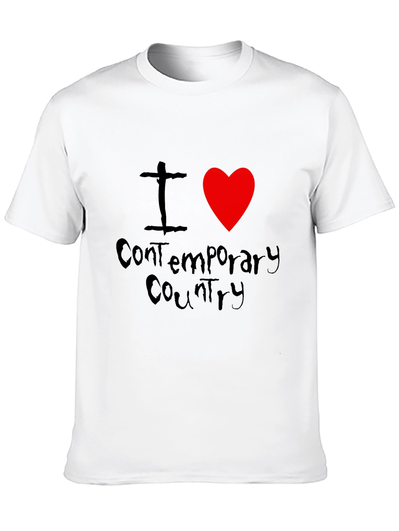 I Love Contemporary Country Black T-Shirt
