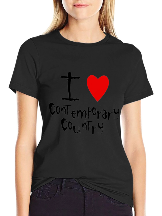 I Love Contemporary Country Black T-Shirt